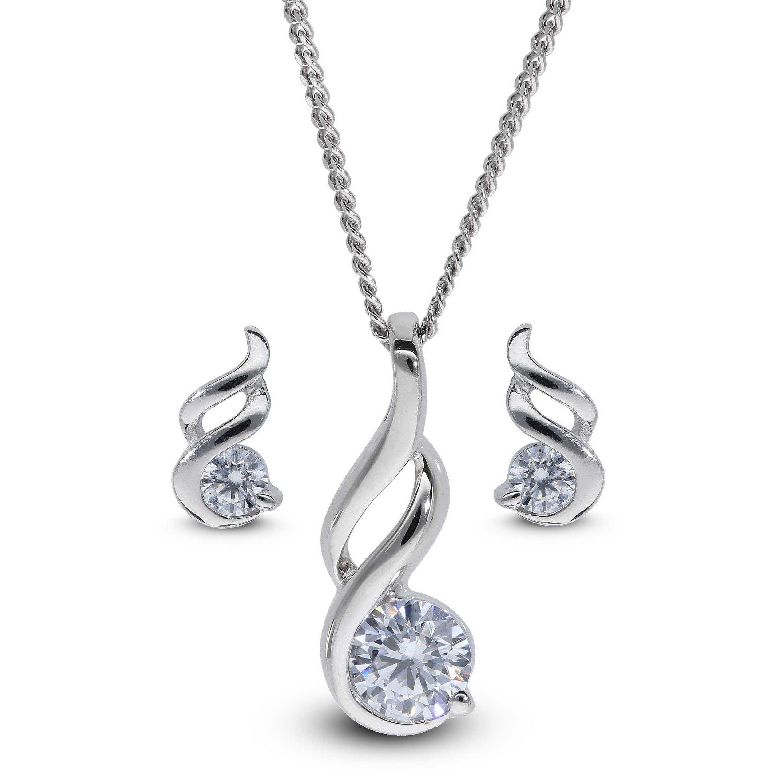 Be You Sterling Silver CZ Fancy Studs Pendant