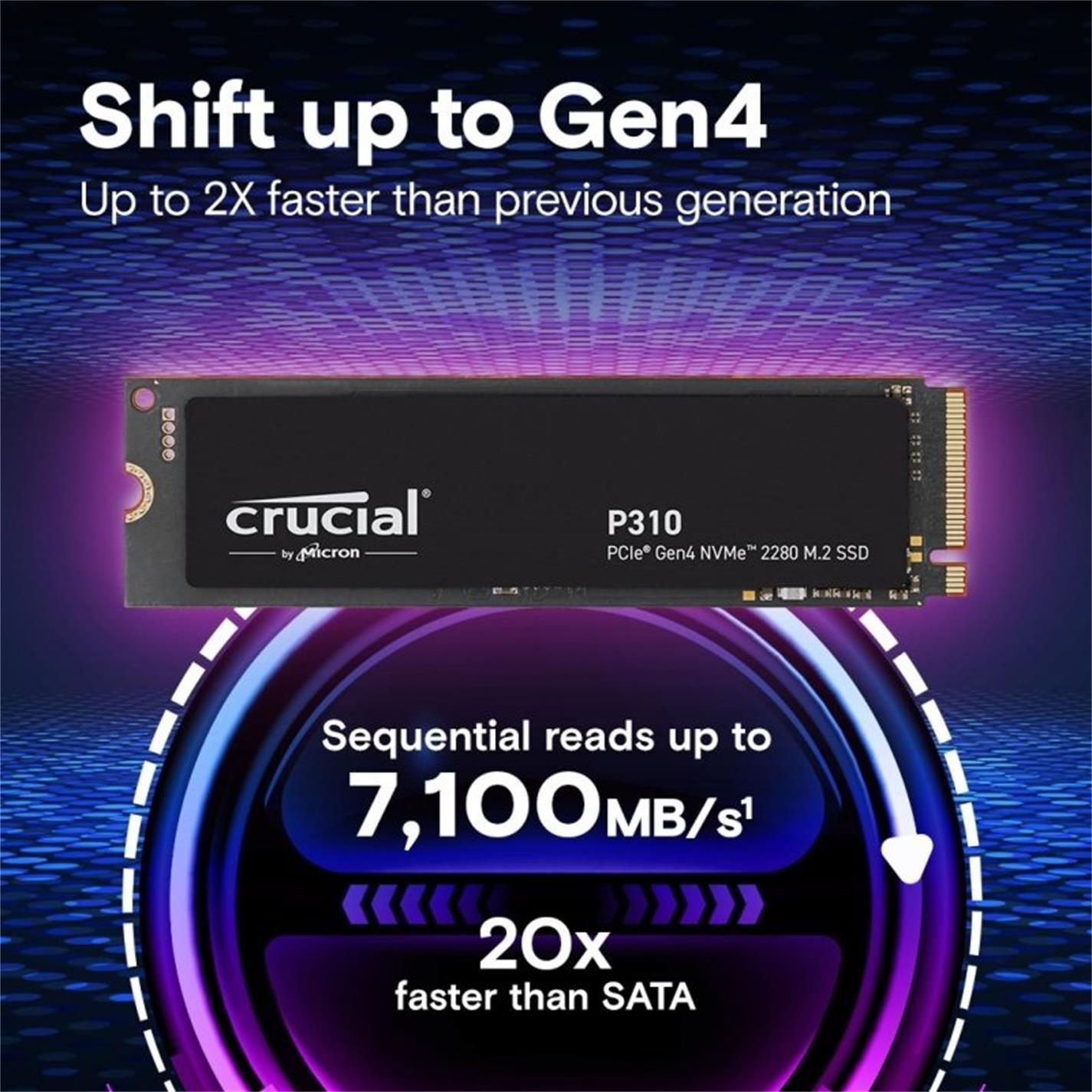 Black - Crucial Technology - P310 500GB Internal M.2 SSD - 2