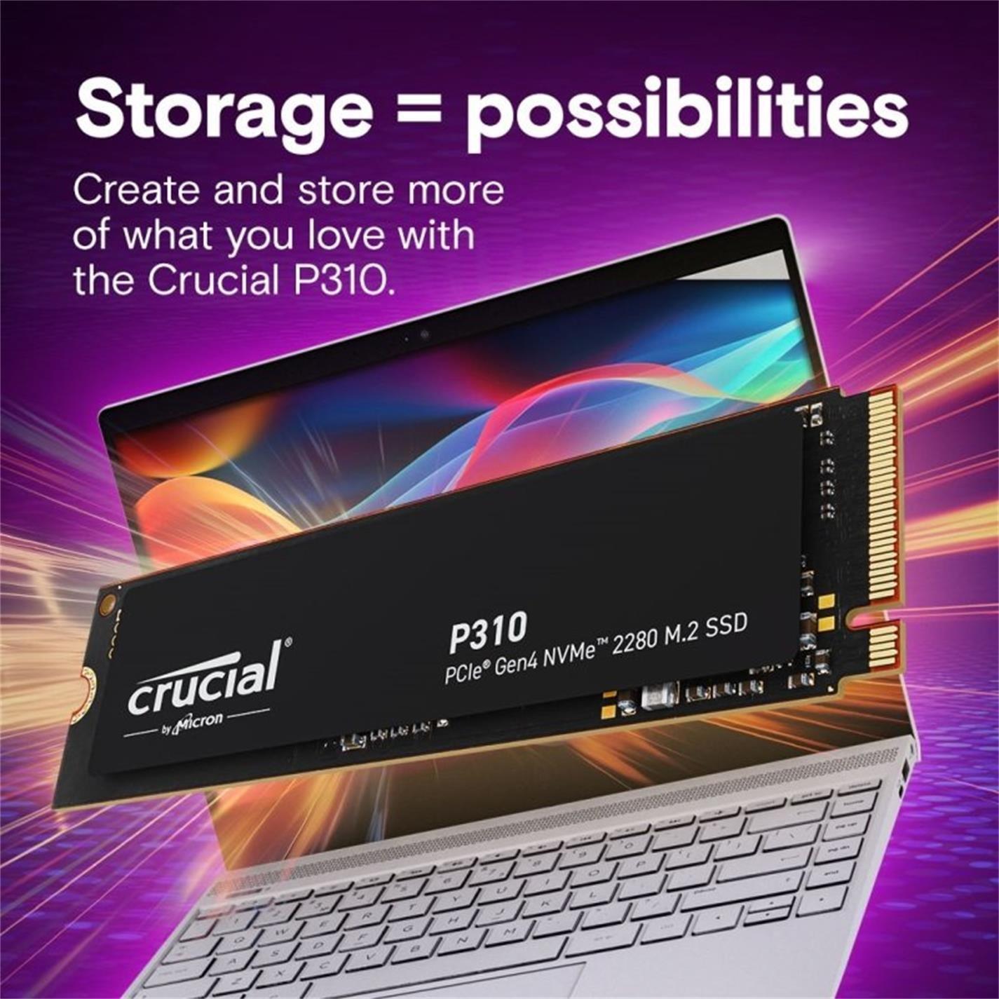 Black - Crucial Technology - P310 2TB Internal M.2 SSD - 6