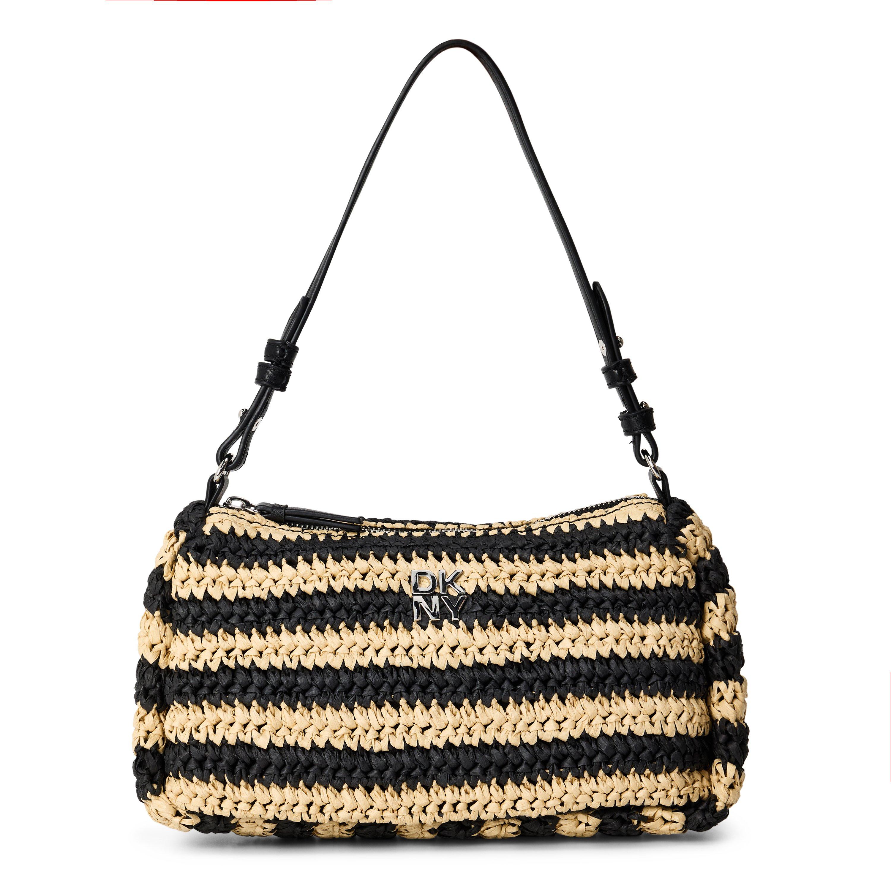 DKNY Women's Straw Bag - Black/Natural