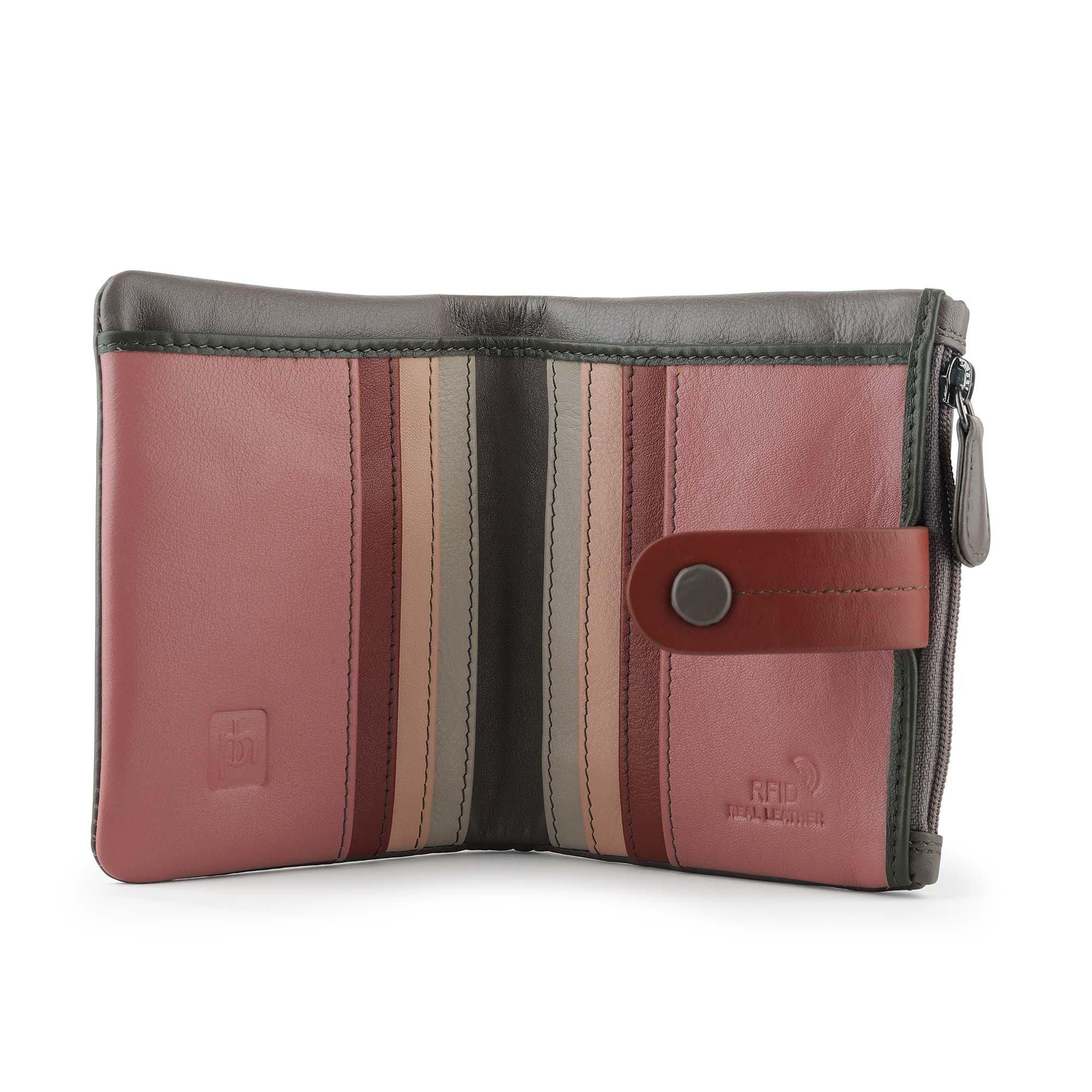 Taupe - PRIMEHIDE Leather - Capri Multicolour Small Soft Purse Camerelle - 2