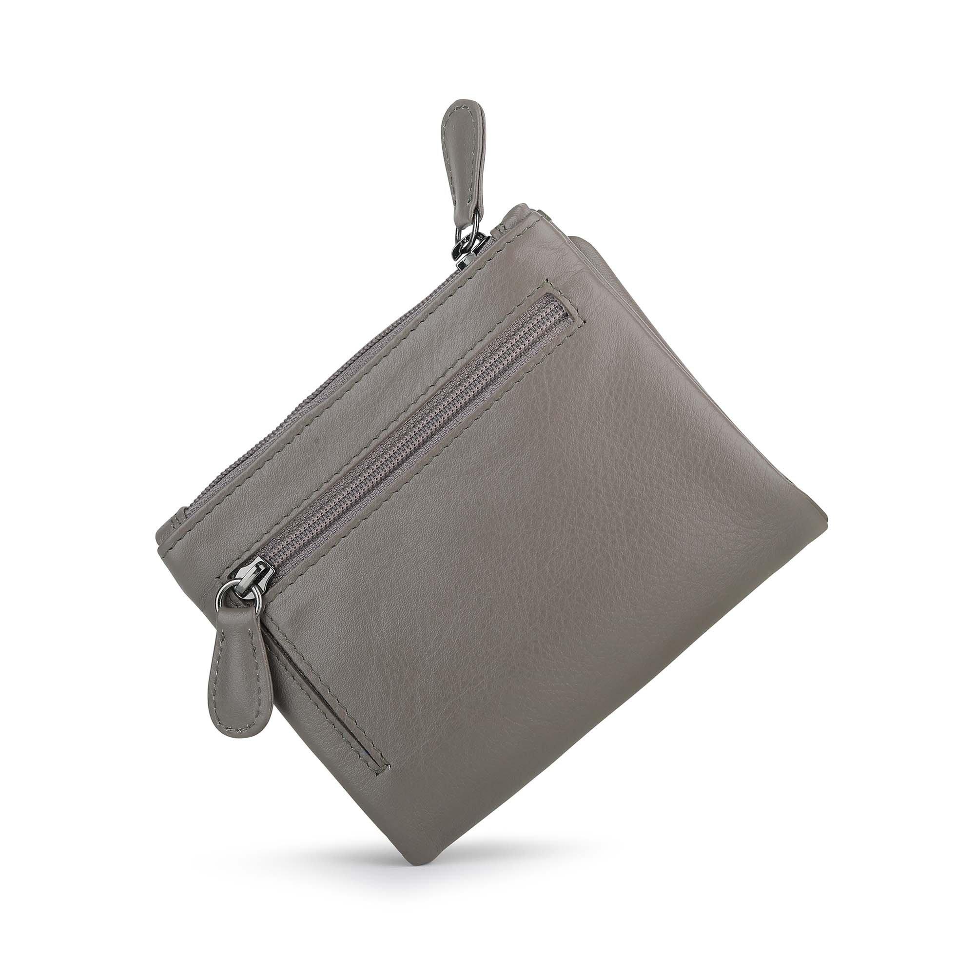 Taupe - PRIMEHIDE Leather - Capri Multicolour Small Soft Purse Camerelle - 4