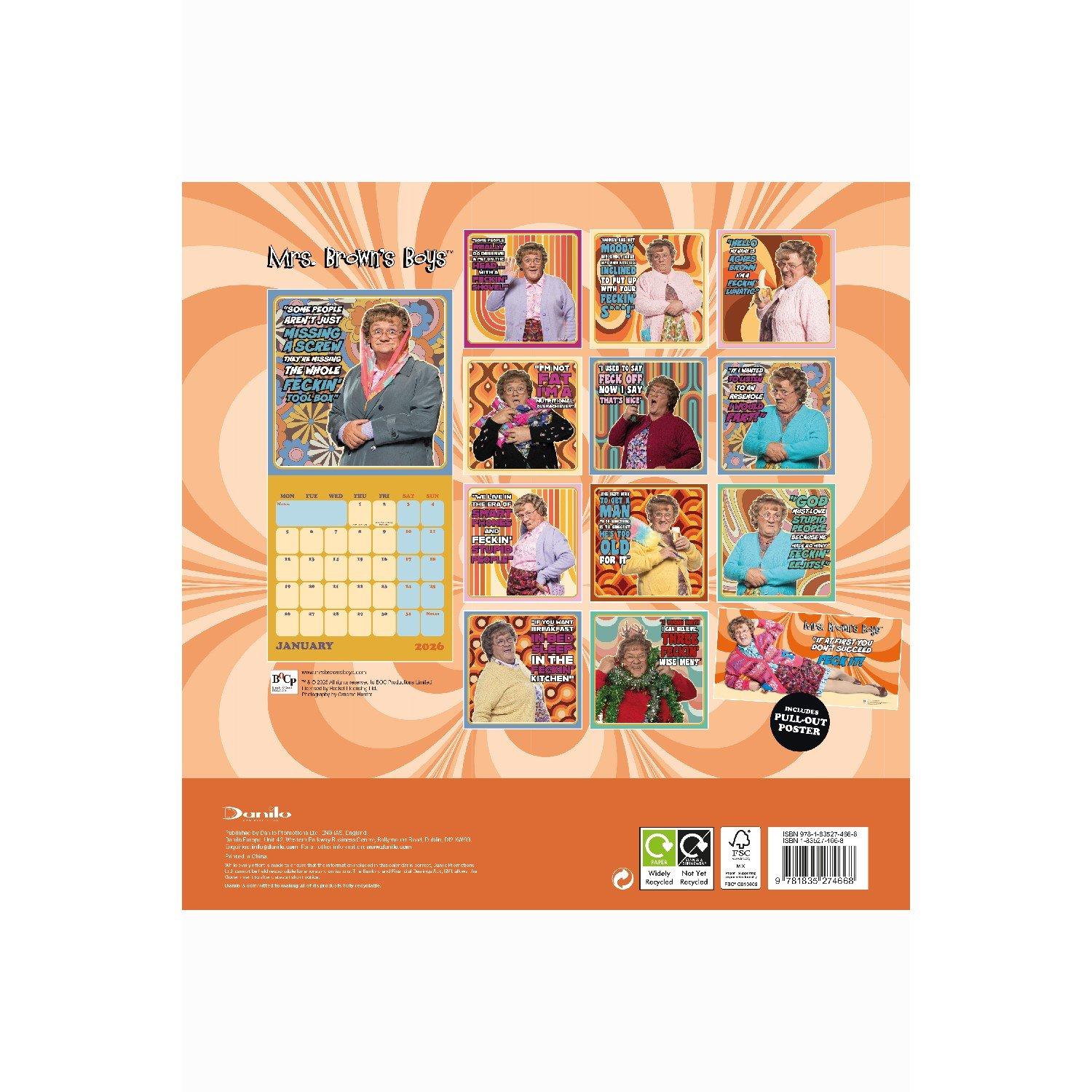 Multi - Mrs Browns Boys - MRS BROWNS BOYS 2026 SQUARE CALENDAR - 4