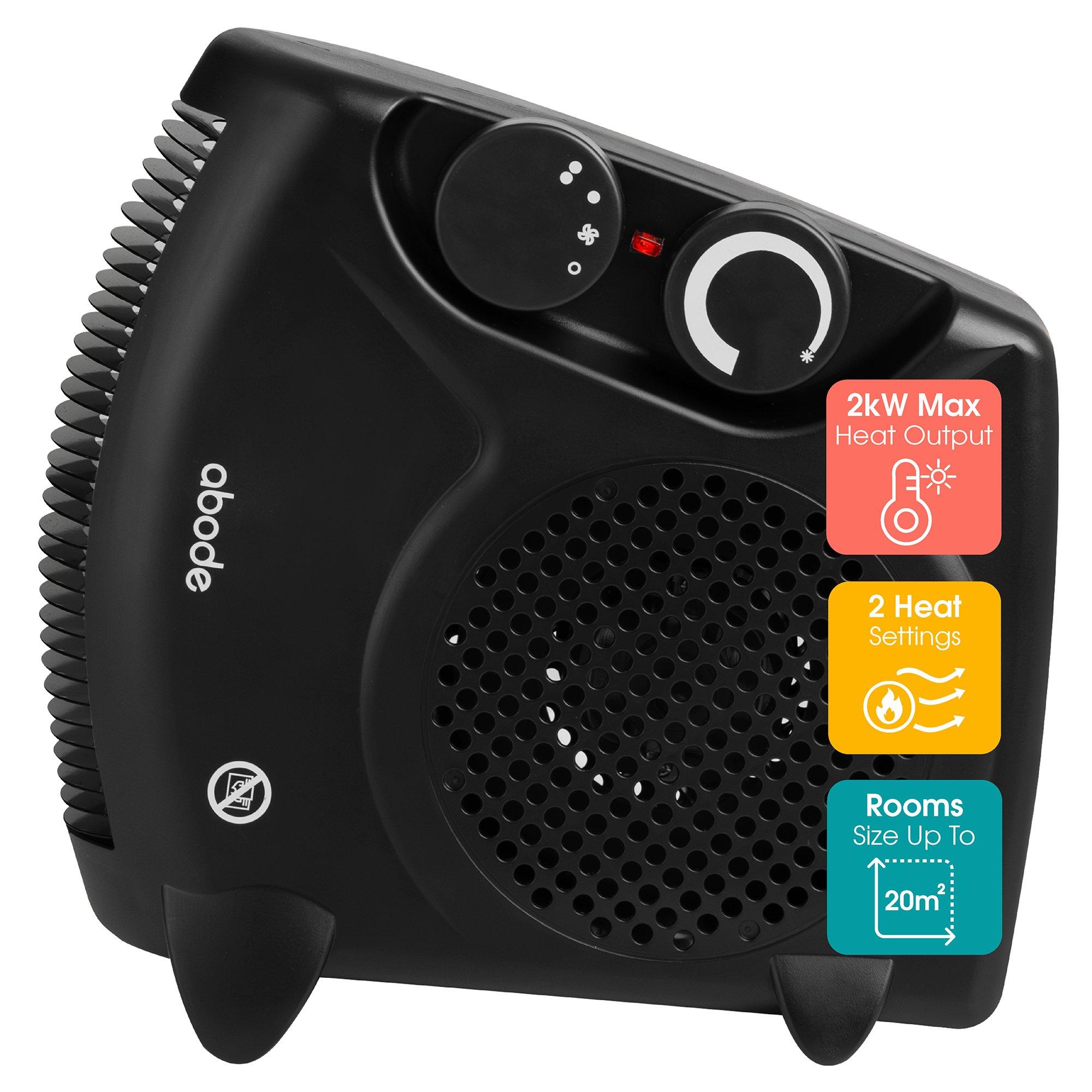 Black - Abode - AFH1001B Horizontal & Vertical Fan Heater in Black - 1