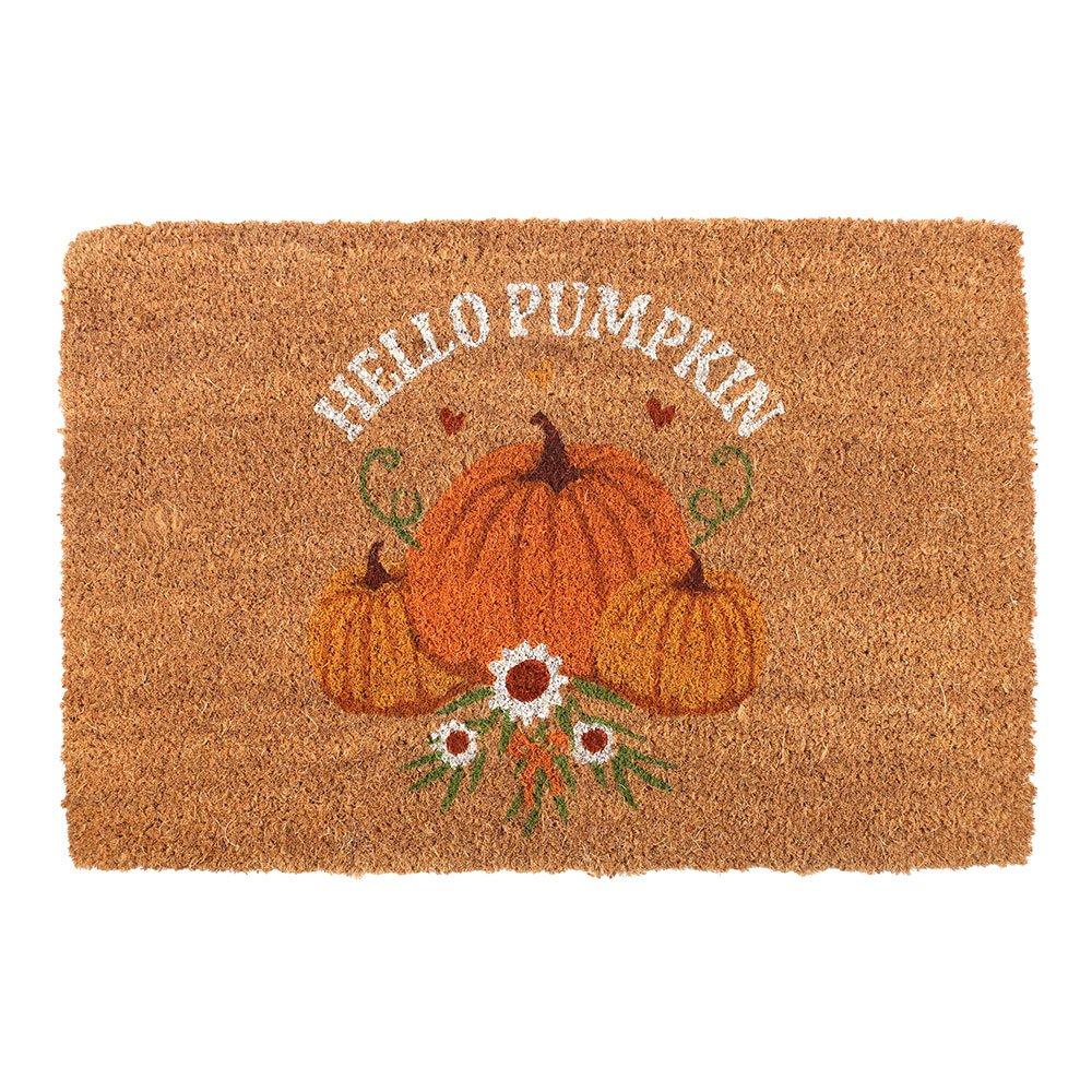 Brown - Something Different - Natural Autumn Days Hello Pumpkin Doormat - 2