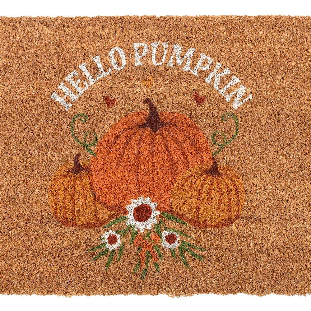 Brown - Something Different - Natural Autumn Days Hello Pumpkin Doormat - 3