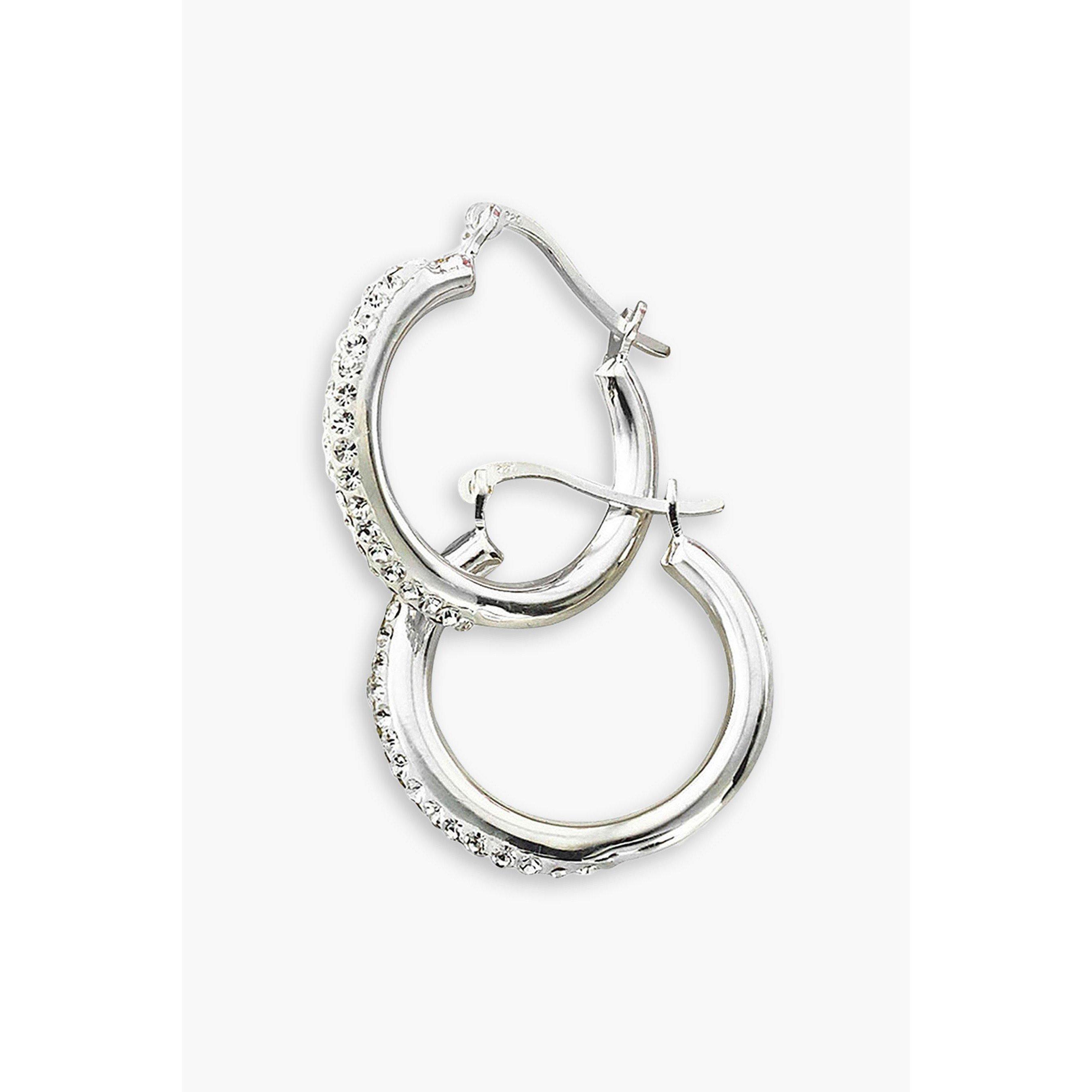 Silver - Be You - Sterling Silver Crystal Hoop Earrings
