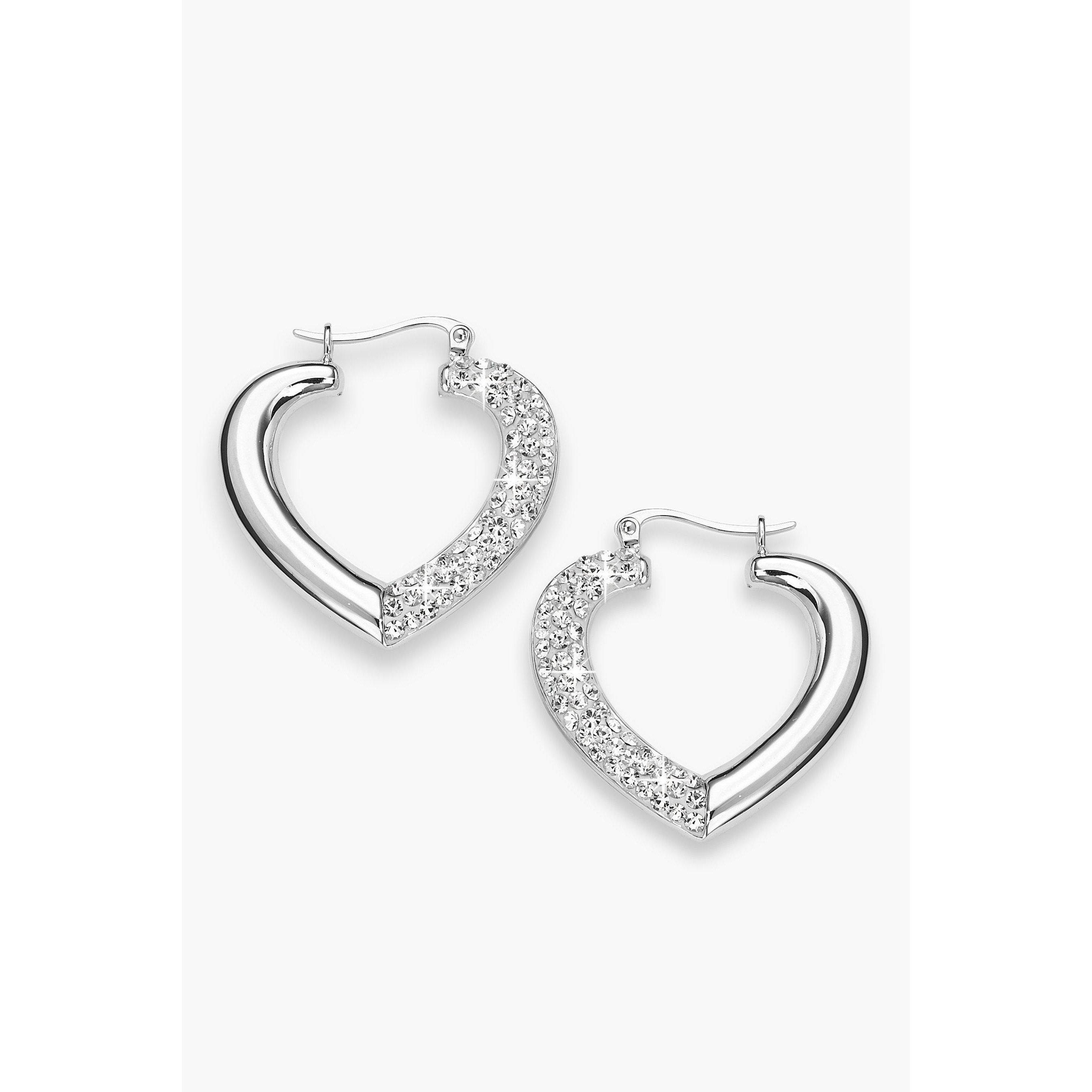 Silver - Be You - Sterling Silver Heart Shaped Stud Earrings