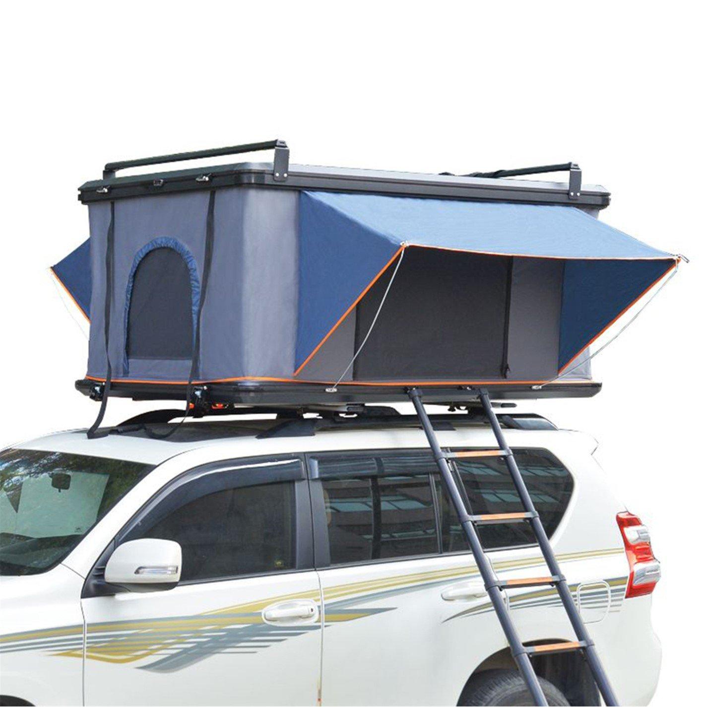 Breeins Camping Hard Shell Roof Tent for Cars with Retractable Lad