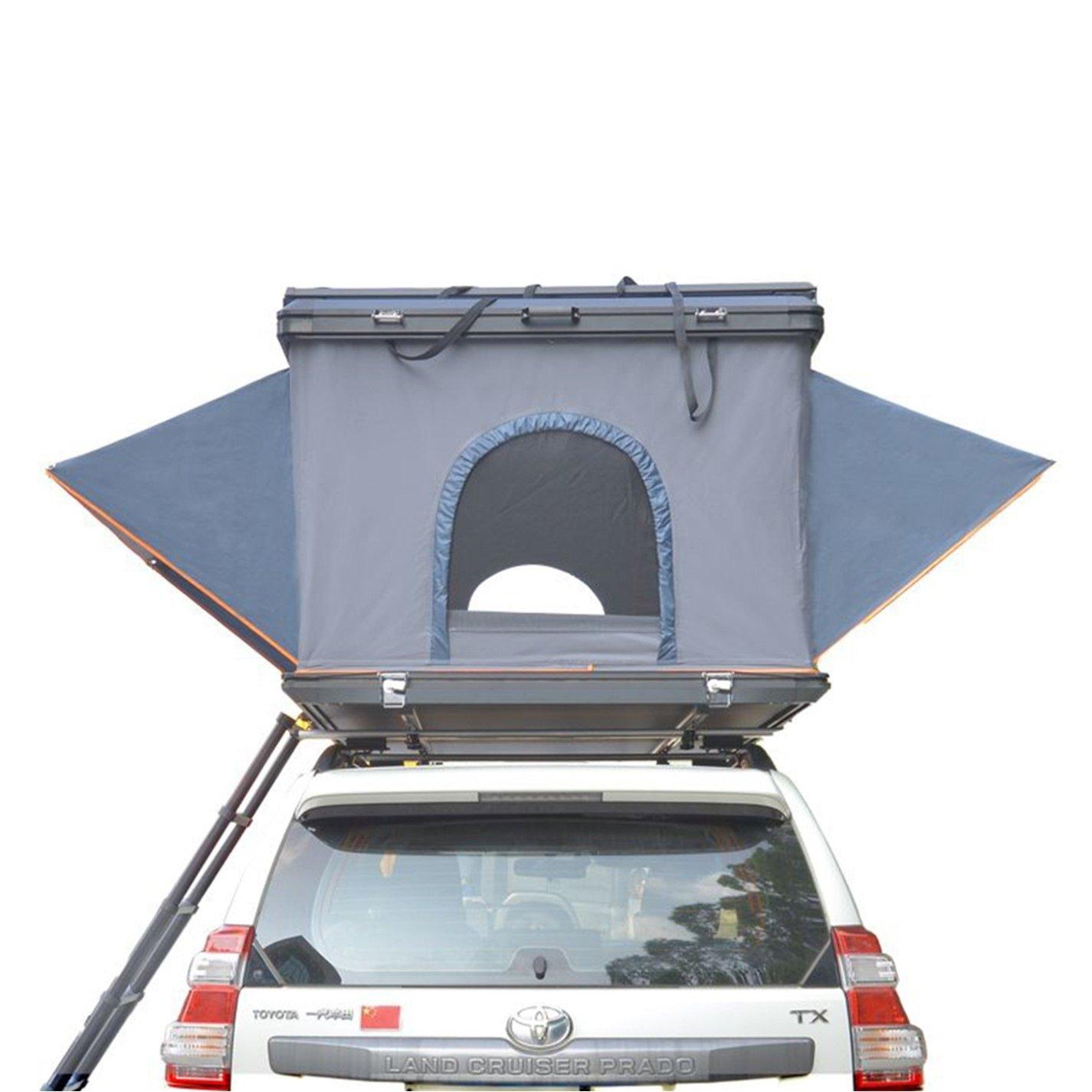 Navy Blue And B - Breeins Camping - Hard Shell Roof Tent for Cars with Retractable Lad - 4