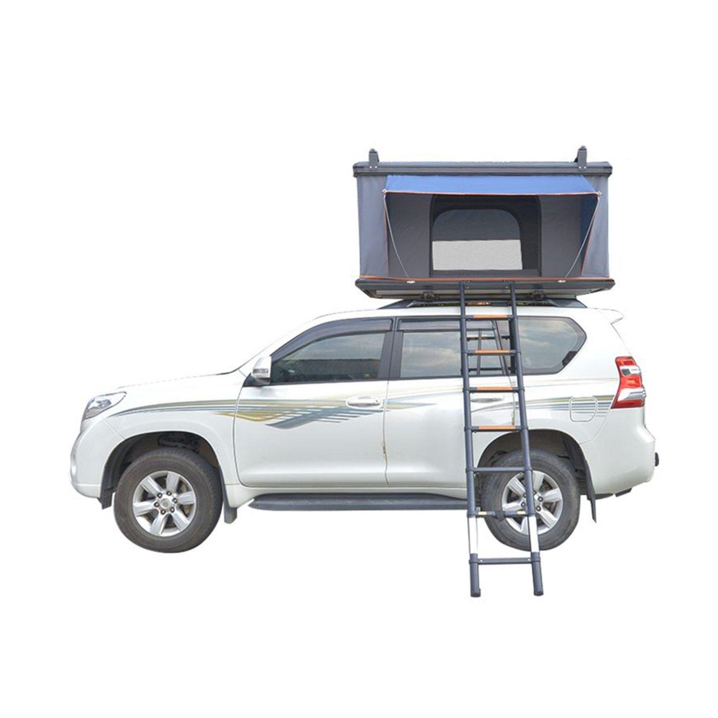 Navy Blue And B - Breeins Camping - Hard Shell Roof Tent for Cars with Retractable Lad - 7