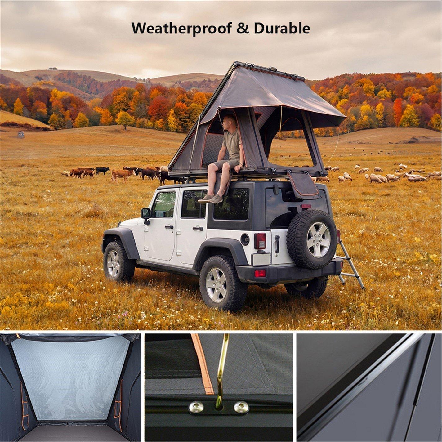 Black - Breeins - Hard Shell Roof Tent for Cars with Retractable Lad - 12