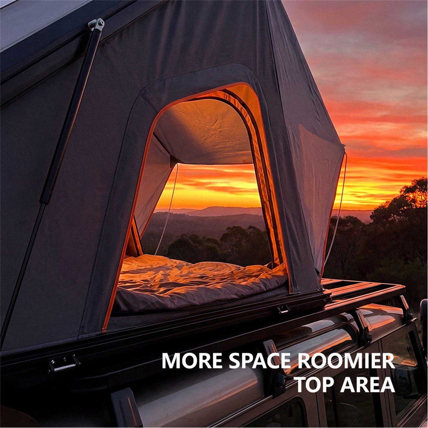Black - Breeins - Hard Shell Roof Tent for Cars with Retractable Lad - 13