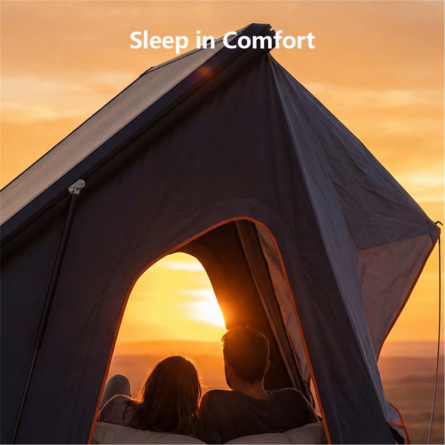 Black - Breeins - Hard Shell Roof Tent for Cars with Retractable Lad - 14