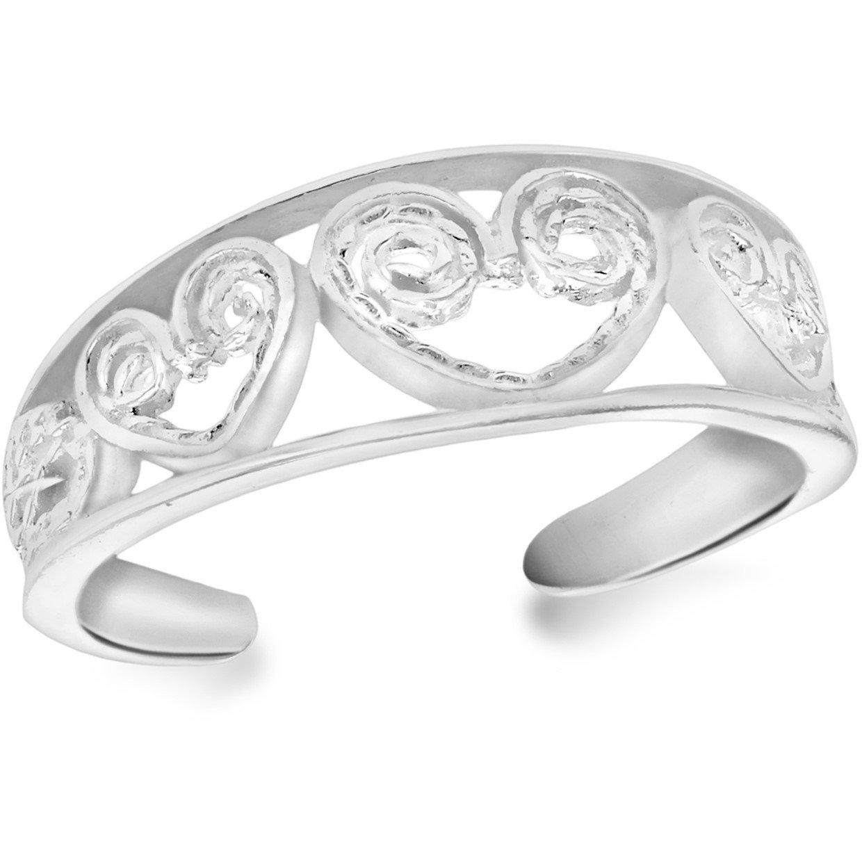 Silver - Be You - Sterling Silver Cutout Heart Toe Ring