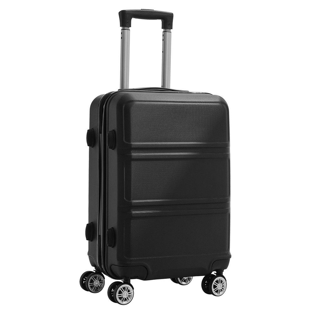 Black - SHEONLY - 3PCS Lockable Travel Suitcase Set - 4
