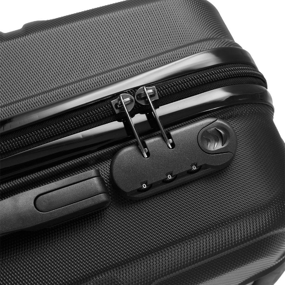 Black - SHEONLY - 3PCS Lockable Travel Suitcase Set - 8