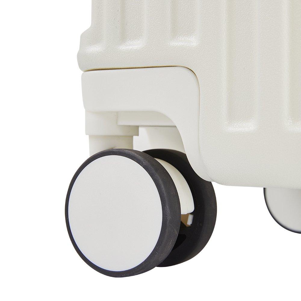 White - SHEONLY - 20 Inch Suitcase with Lock and USB Charging Port - 3