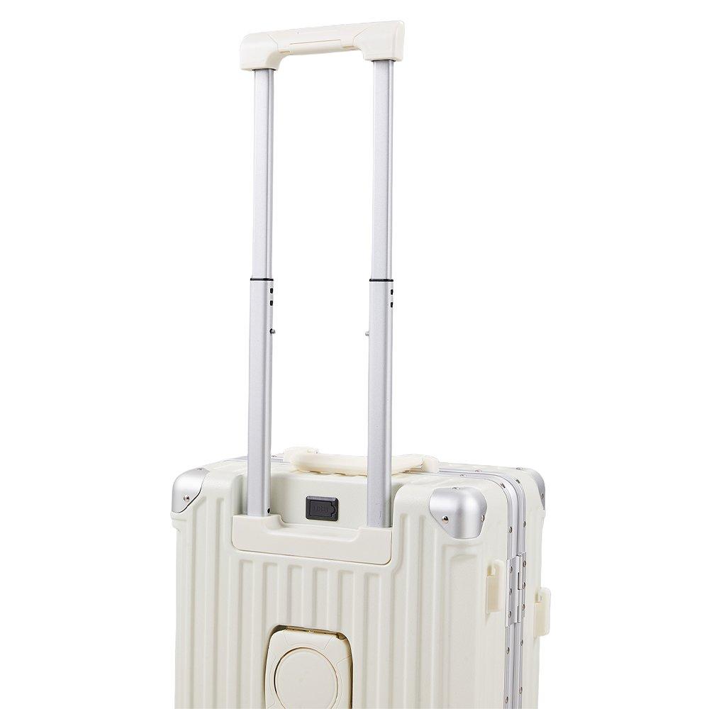 White - SHEONLY - 20 Inch Suitcase with Lock and USB Charging Port - 5