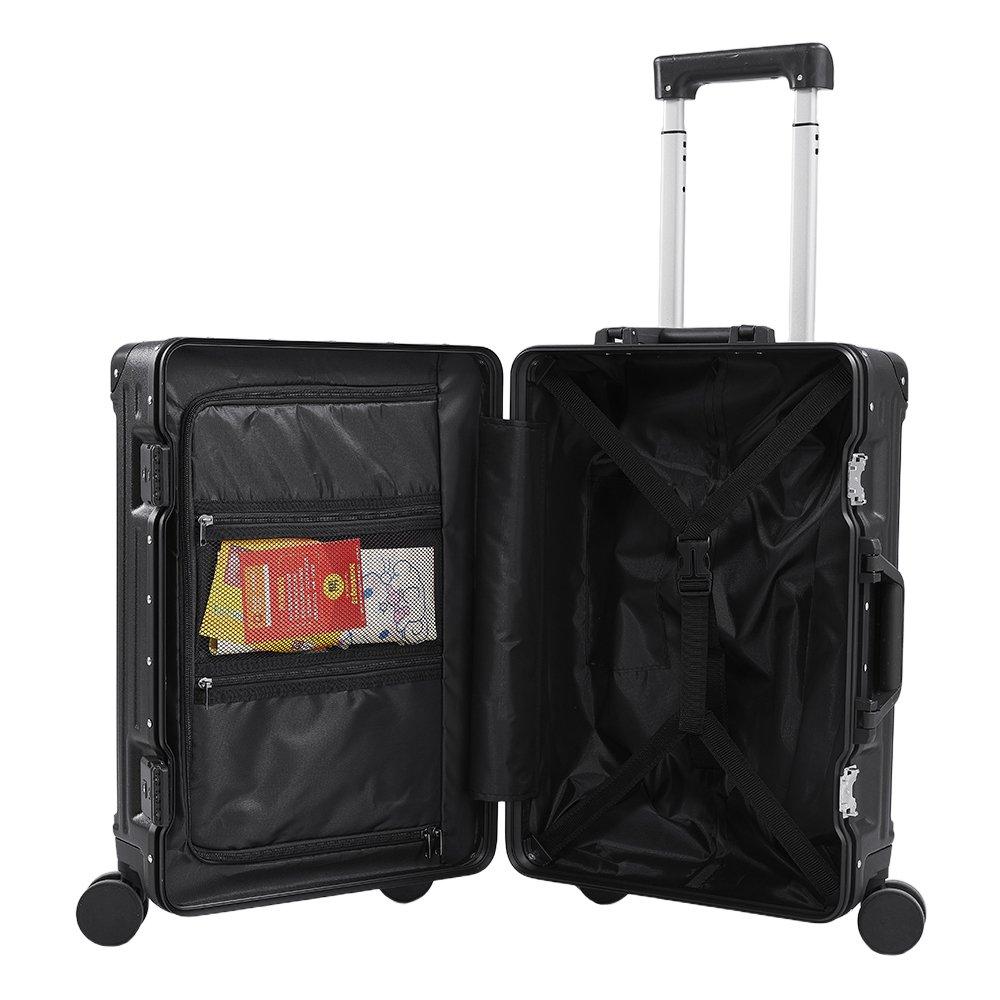 Black - SHEONLY - 20 Inch Suitcase with Lock and USB Charging Port - 3