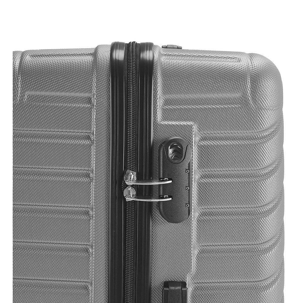 Gray - SHEONLY - 28 Inch Purple Lightweight Hardside Travel Suitcas - 12