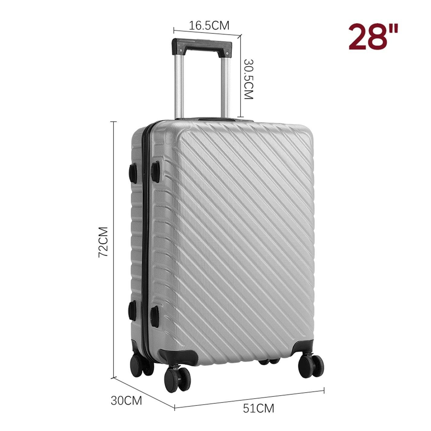 Gray - SHEONLY - 28 Inch Purple Lightweight Hardside Travel Suitcas - 3