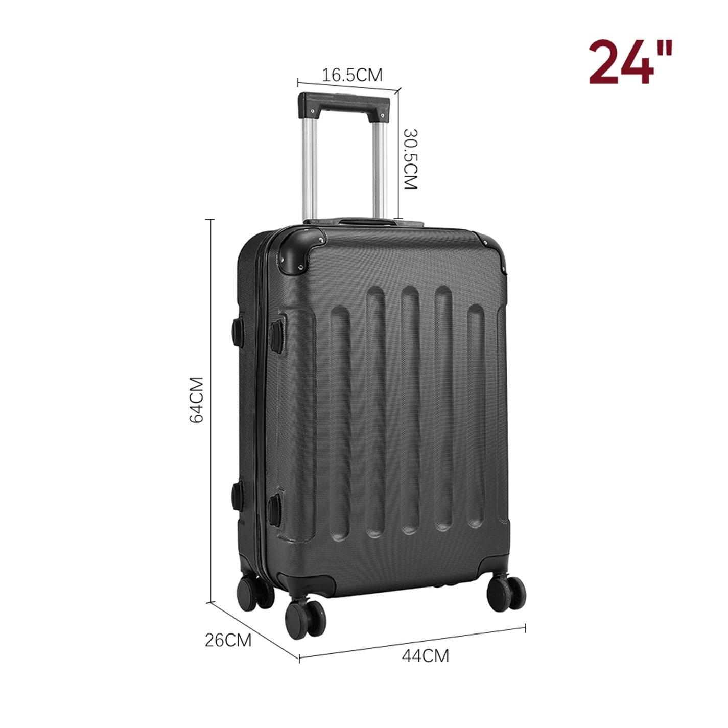 Black - SHEONLY - 28 Inch Black Modern Hardside Spinner Suitcase - 2