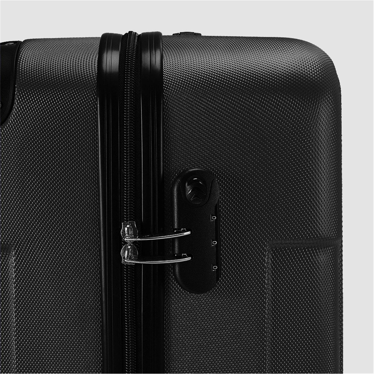 Black - SHEONLY - 28 Inch Black Modern Hardside Spinner Suitcase - 6