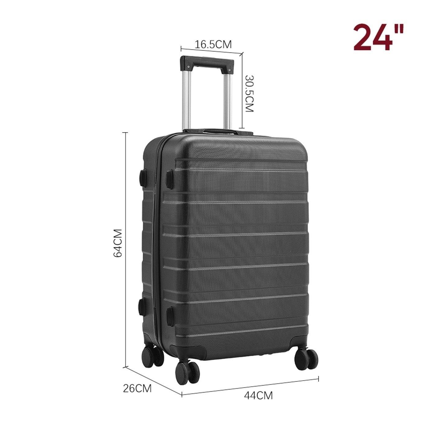 Black - SHEONLY - Hardshell Rolling Suitcase 28 Purple - 2