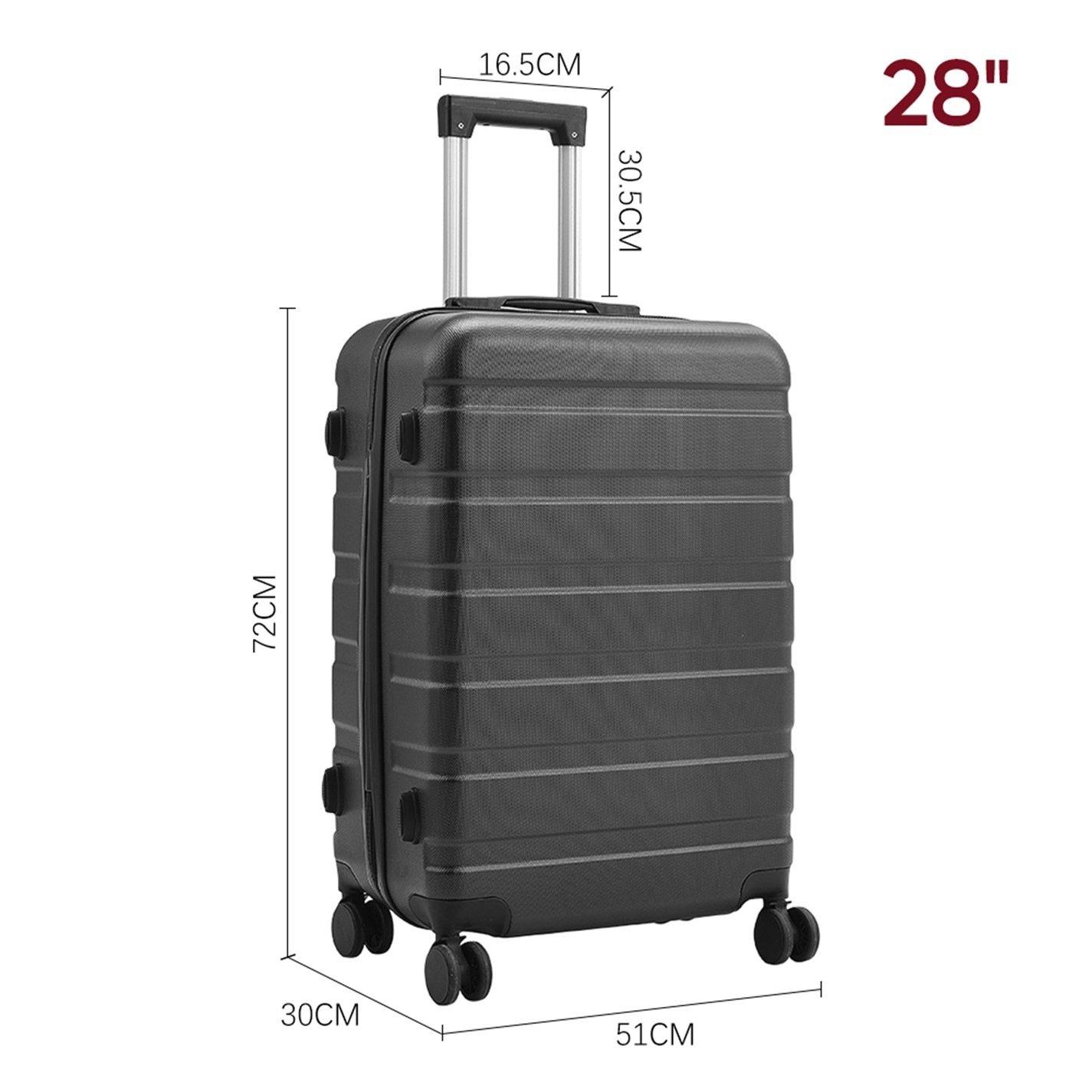Black - SHEONLY - Hardshell Rolling Suitcase 28 Purple - 3