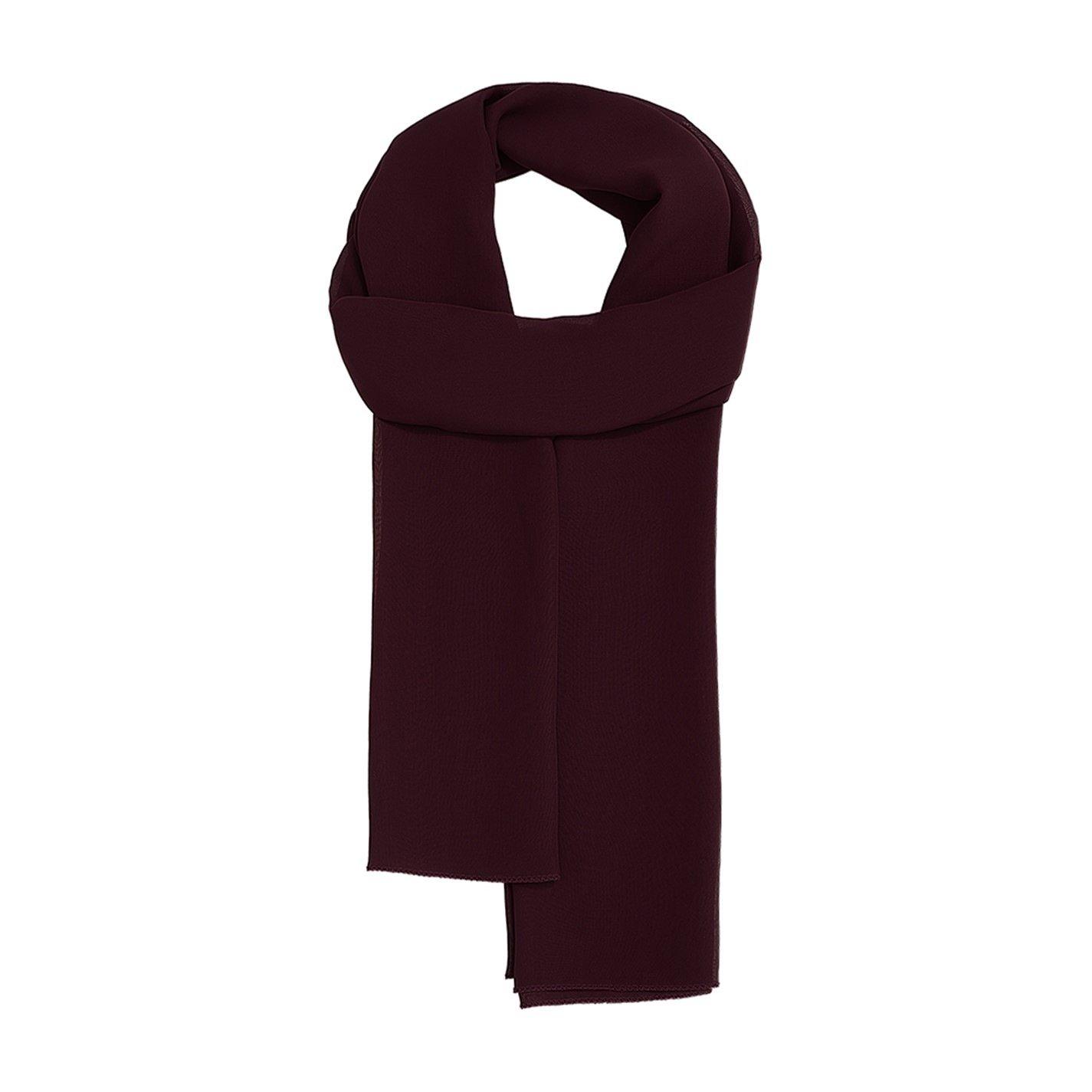 Sheonly Women's Elegant Soild Colour Chiffon Shawl Wrap - Deep Red