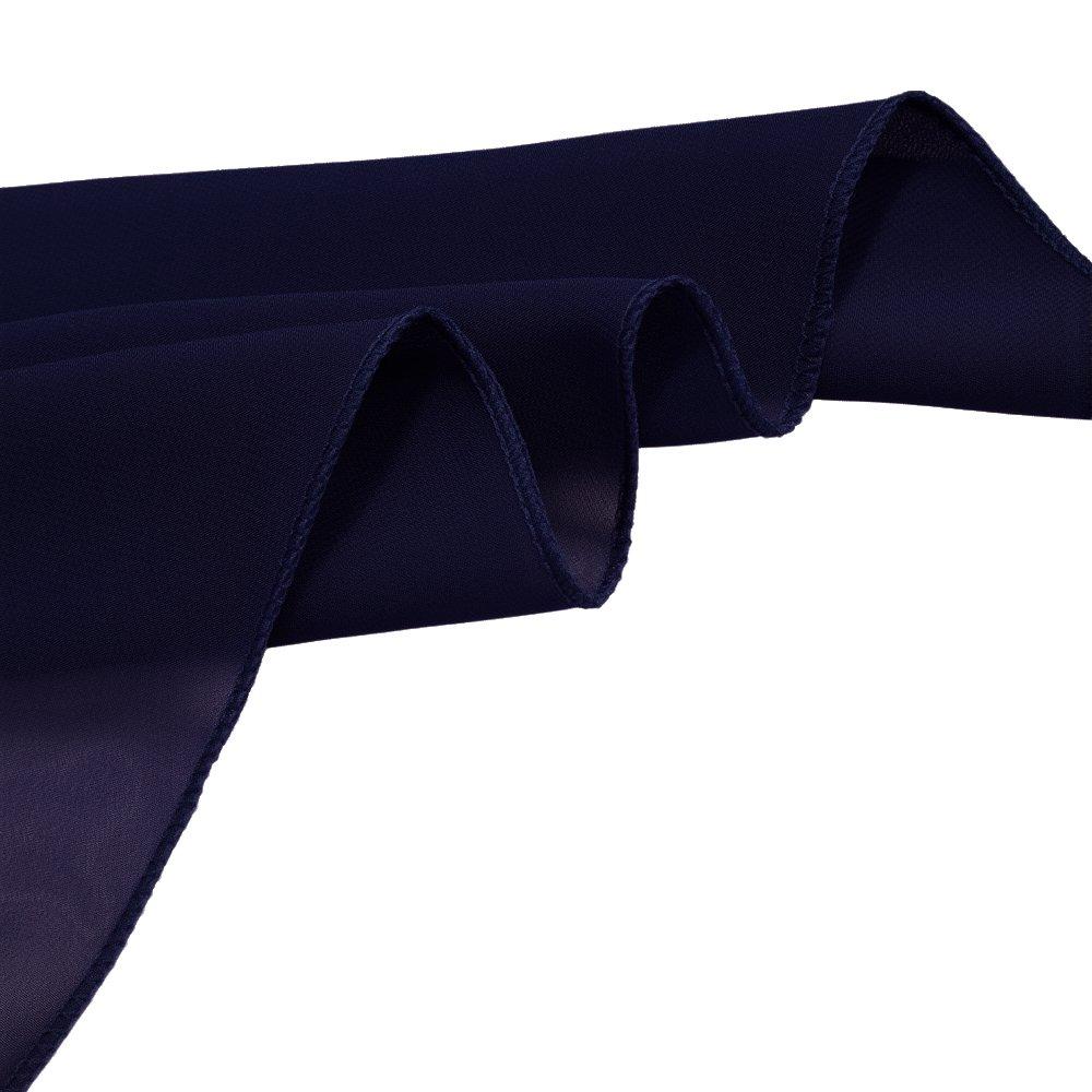Navy Blue - SHEONLY - Elegant Soild Colour Chiffon Shawl Wrap - 4