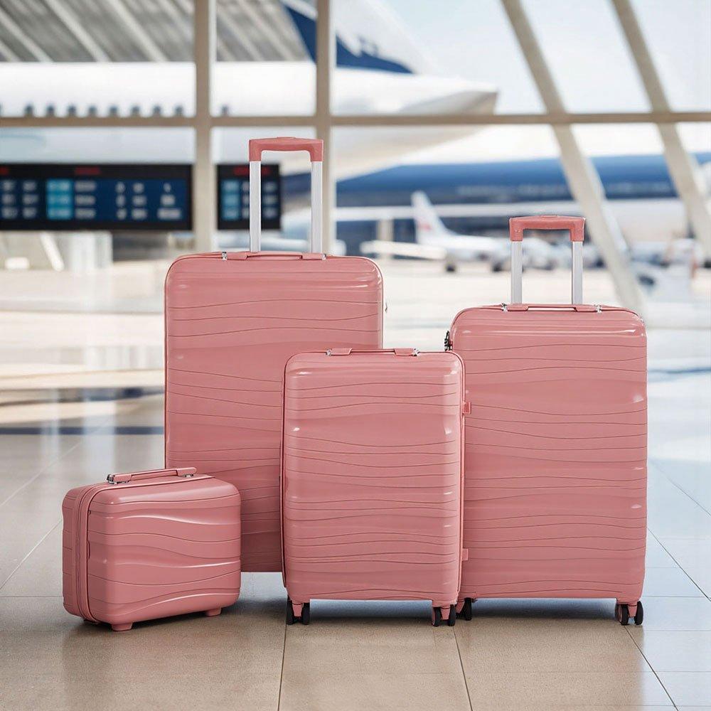 Rose Gold - SHEONLY - 4PCS Lockable Travel Suitcase Set - 2