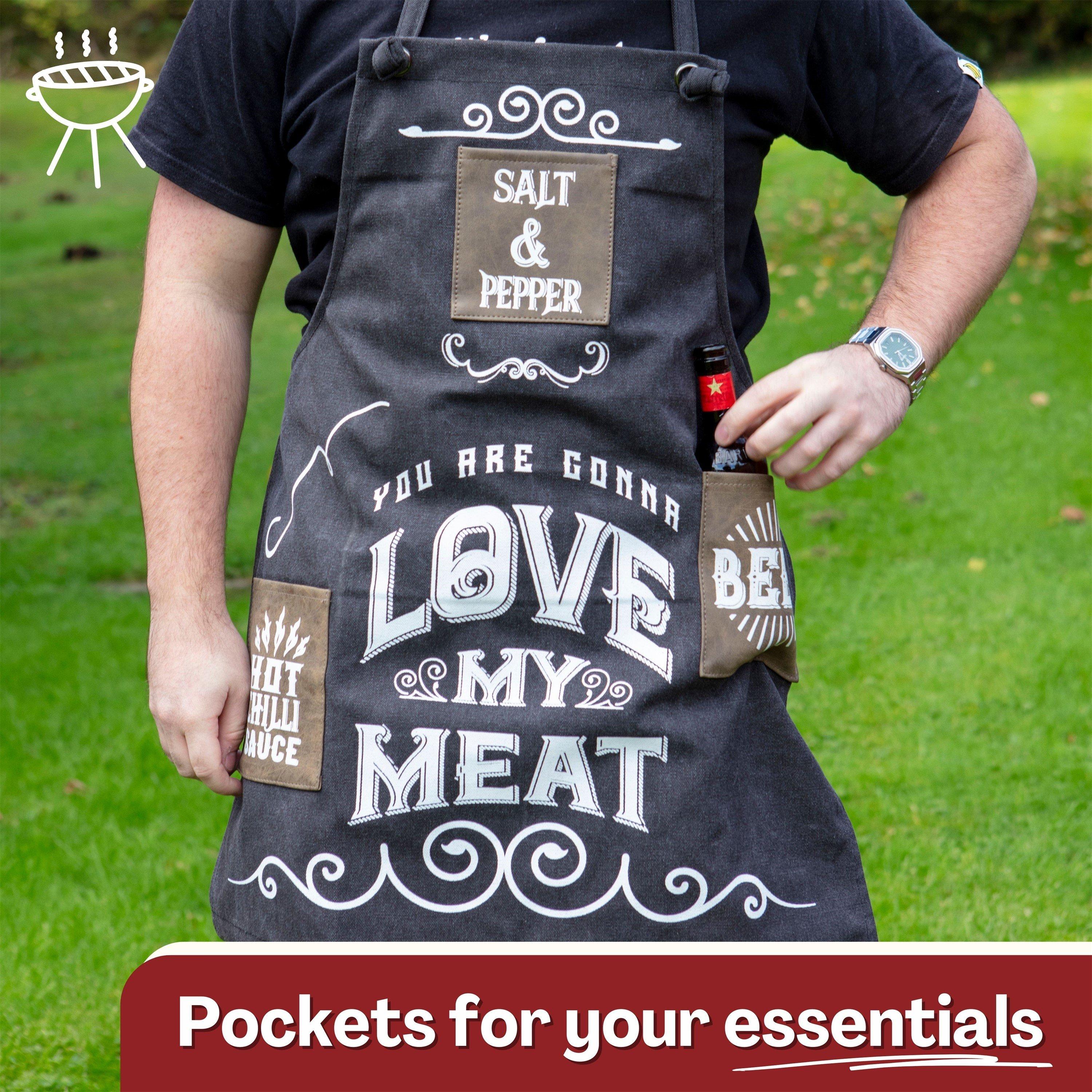 Multi - Boxer Gifts - Love My Meat BBQ Cooking Apron For Men - BBQ Gift - 2
