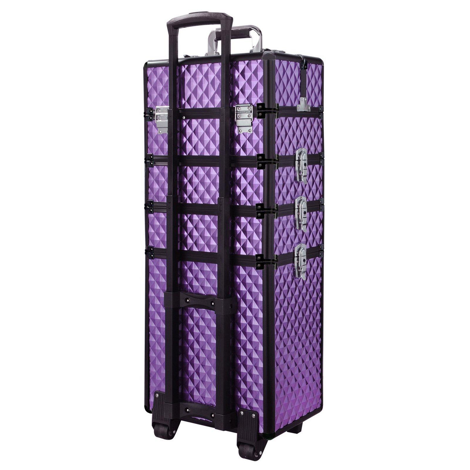 Purple - SHEONLY - 4in1 Cosmetic Makeup Train Case - 3