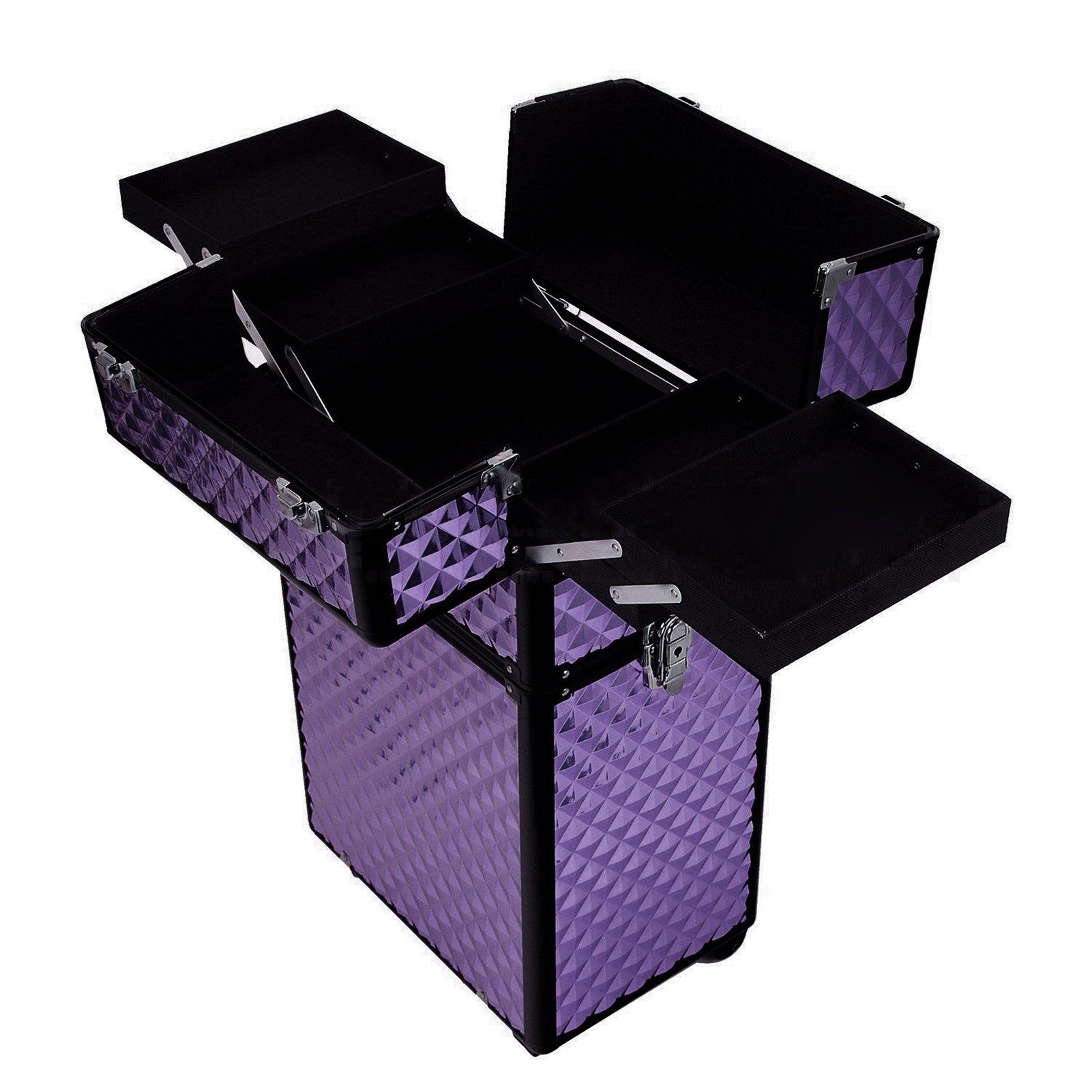 Purple - SHEONLY - 4in1 Cosmetic Makeup Train Case - 5