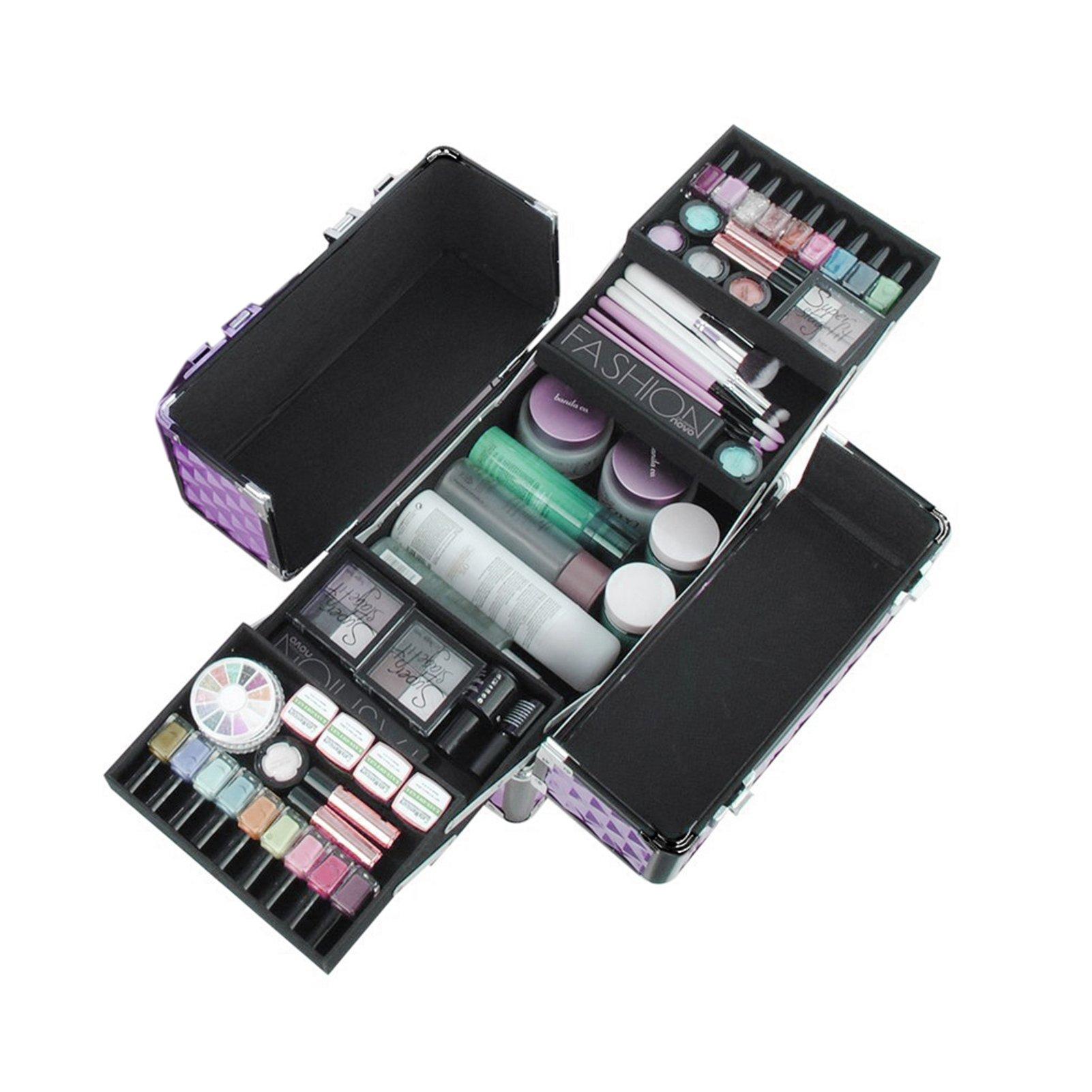Purple - SHEONLY - 4in1 Cosmetic Makeup Train Case - 6