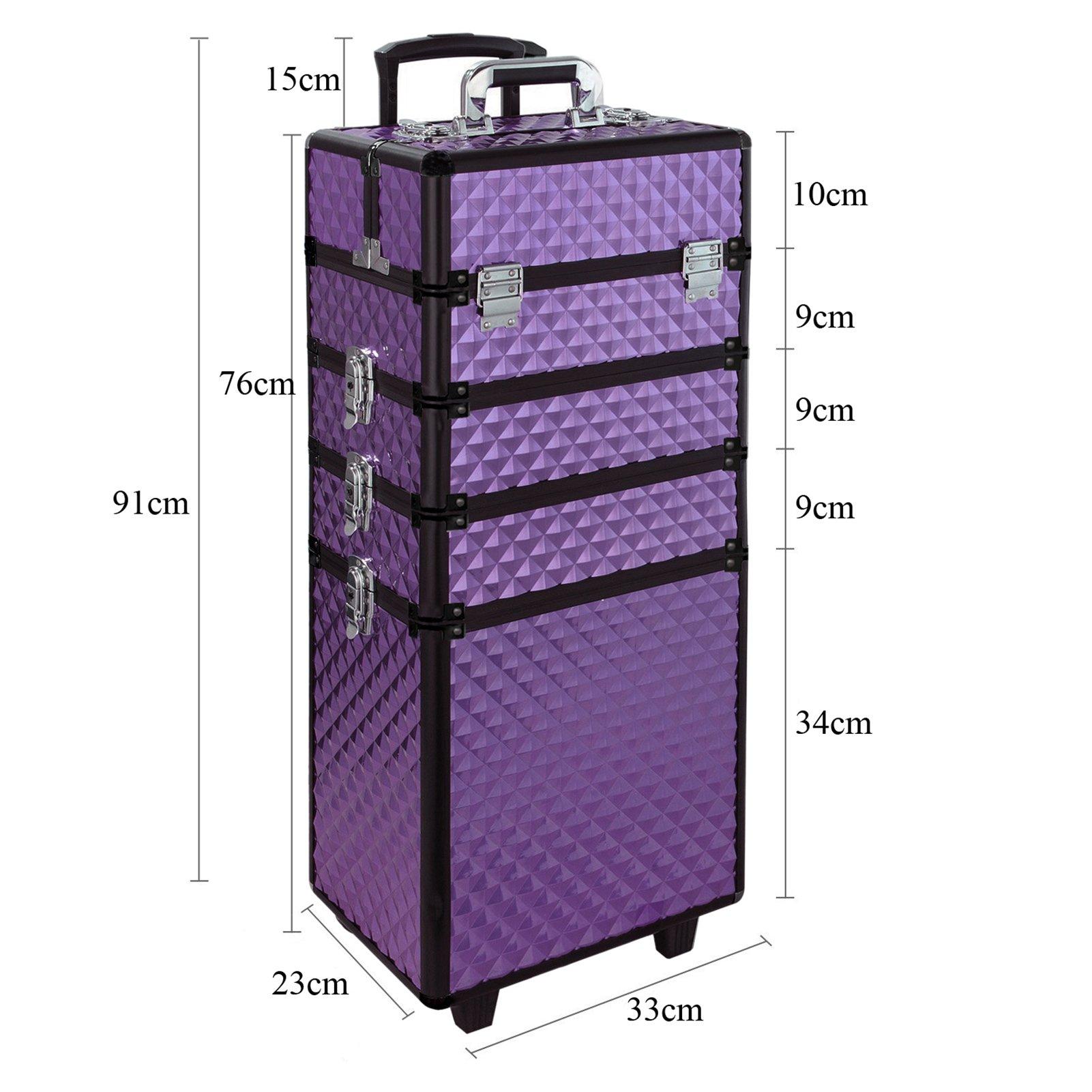 Purple - SHEONLY - 4in1 Cosmetic Makeup Train Case - 7