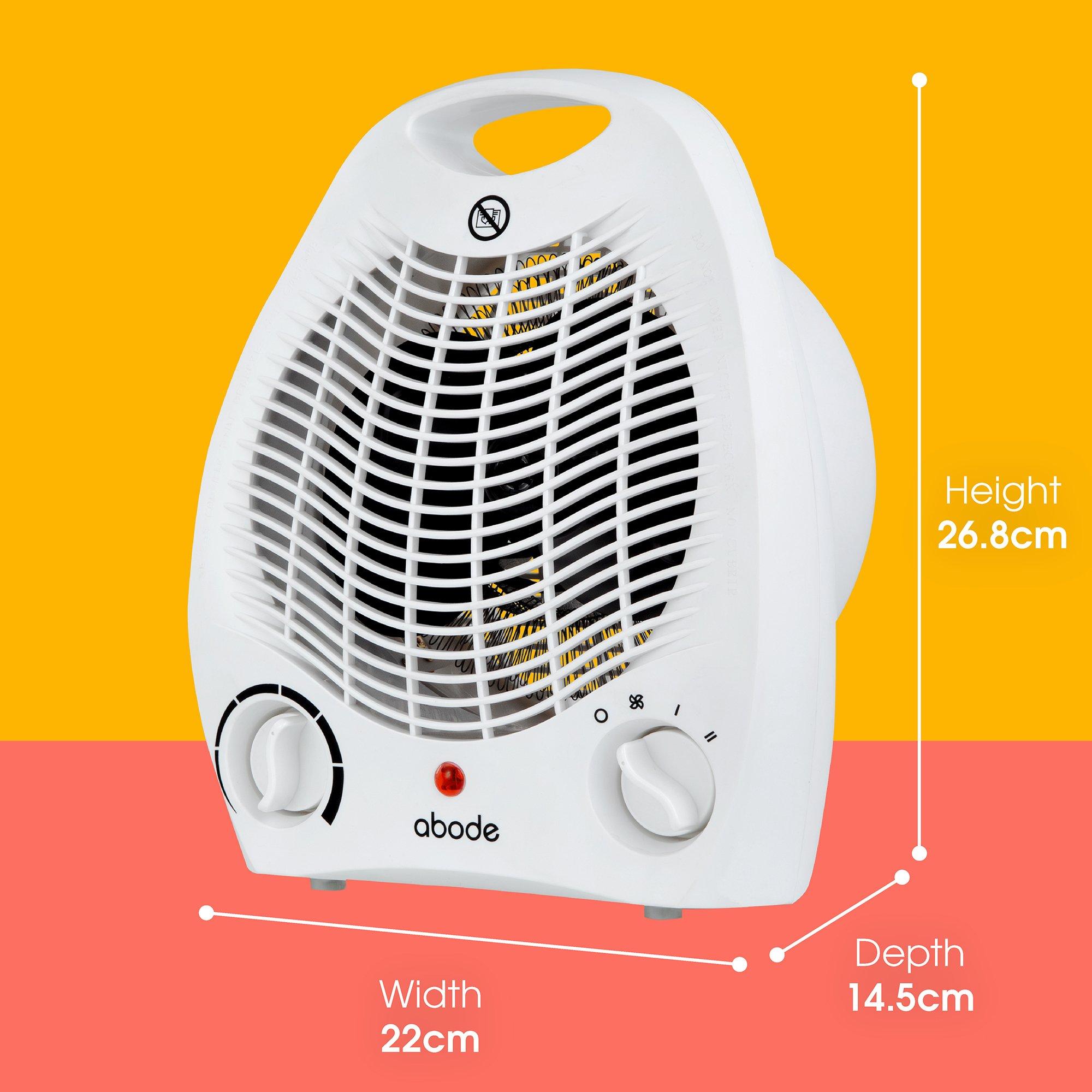 White - Abode - AFH1002 2kW Fan Heater in White - 2