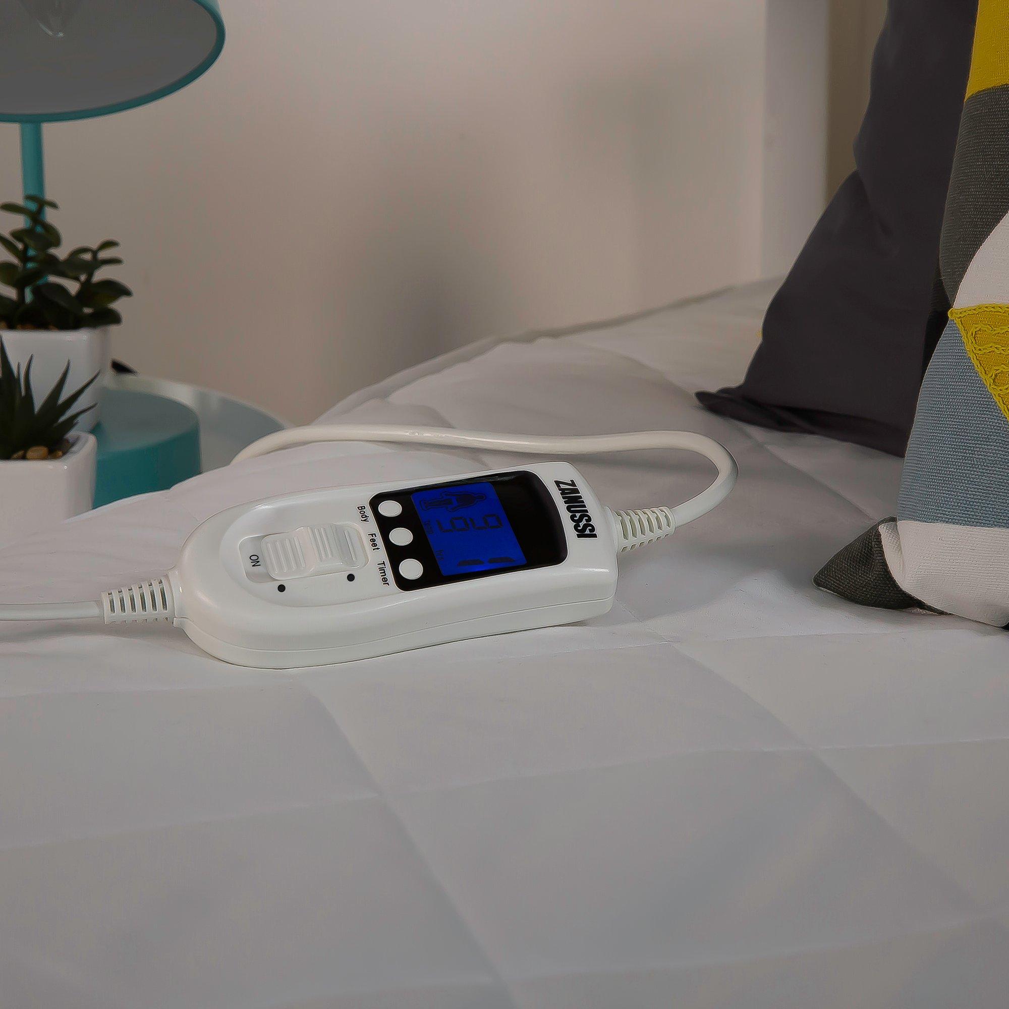 White - Zanussi - ZEDB7002 Double Electric Heated Mattress Protector - 5