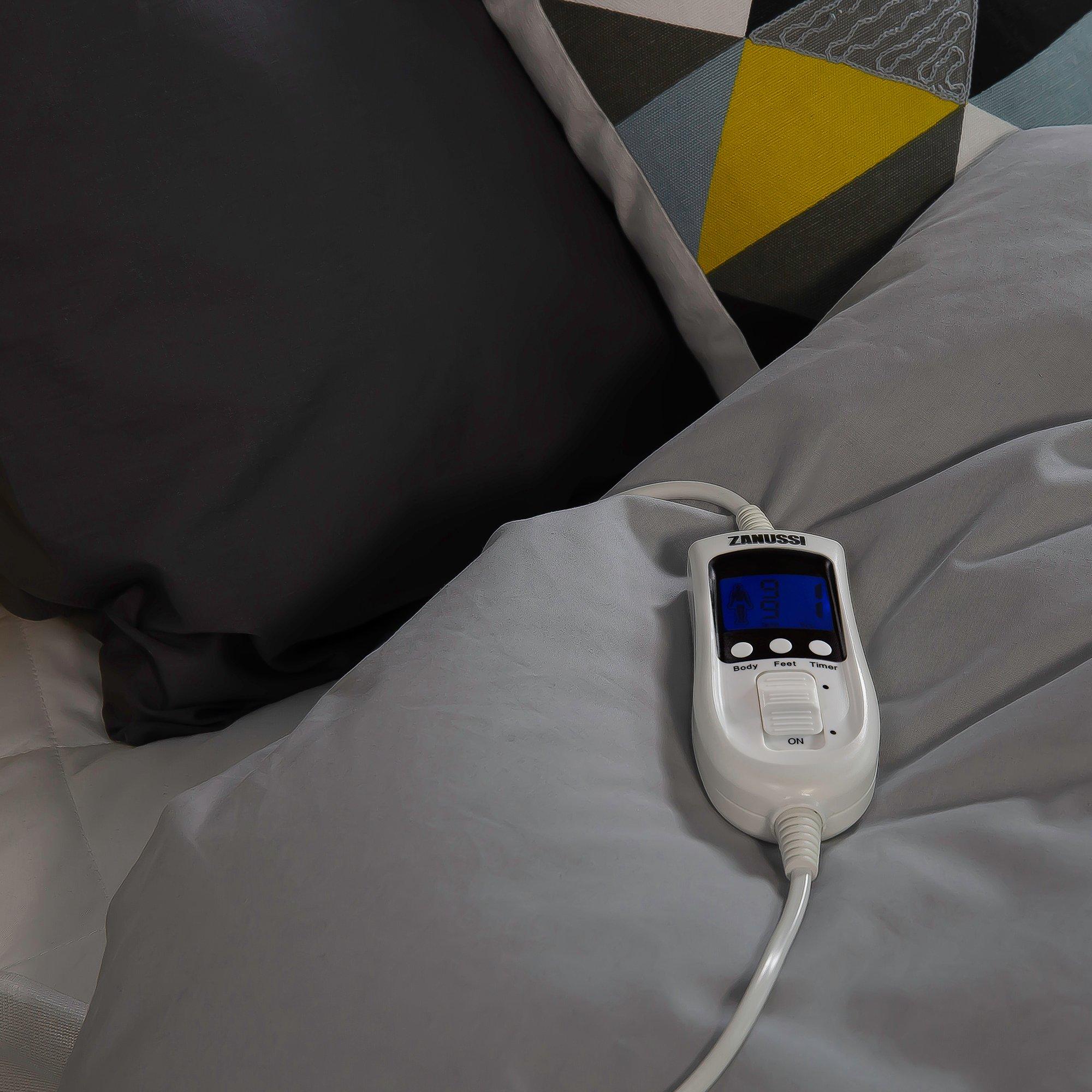 White - Zanussi - ZEDB7002 Double Electric Heated Mattress Protector - 6