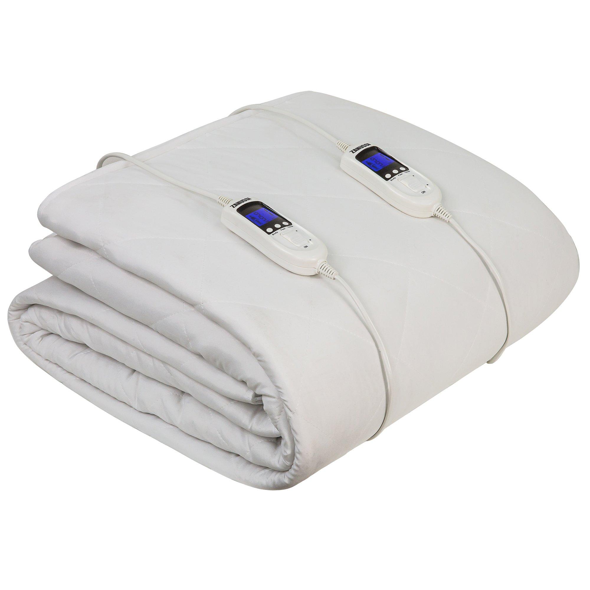 White - Zanussi - ZEDB7002 Double Electric Heated Mattress Protector - 7