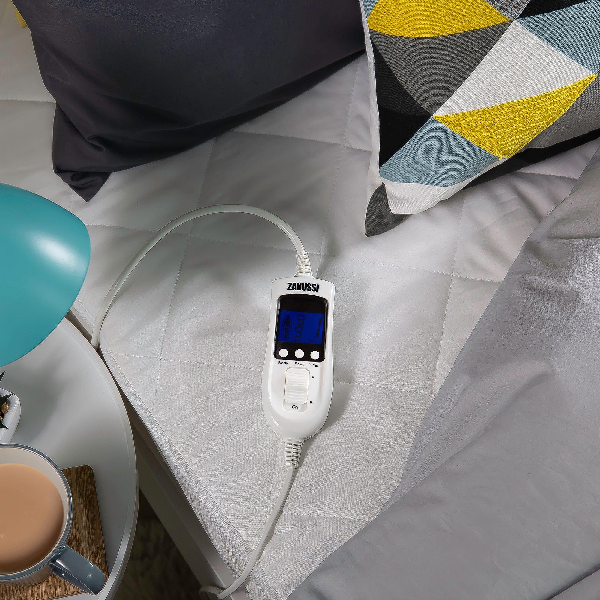 White - Zanussi - ZESB7001 Single Electric Heated Mattress Protector - 4