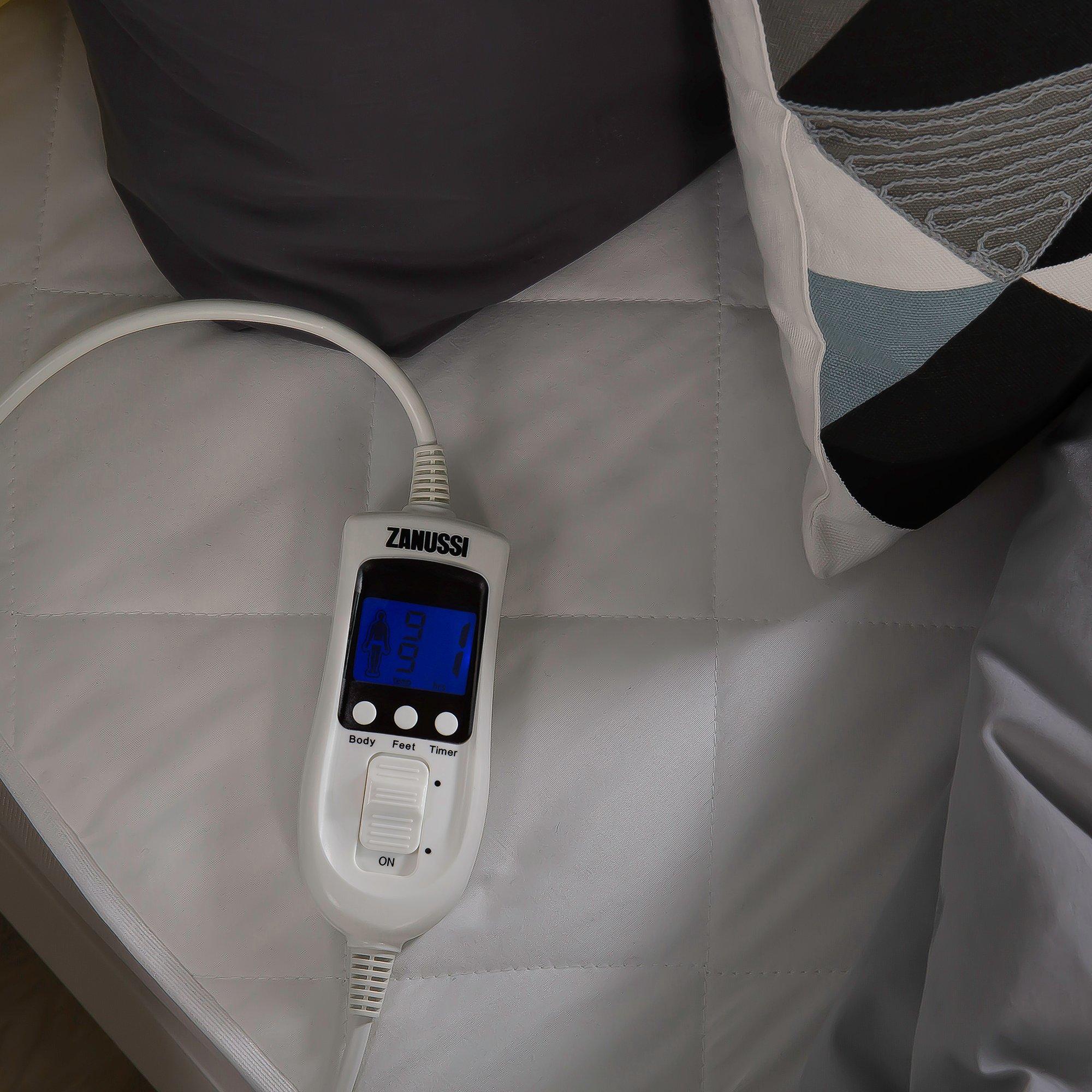 White - Zanussi - ZESB7001 Single Electric Heated Mattress Protector - 6