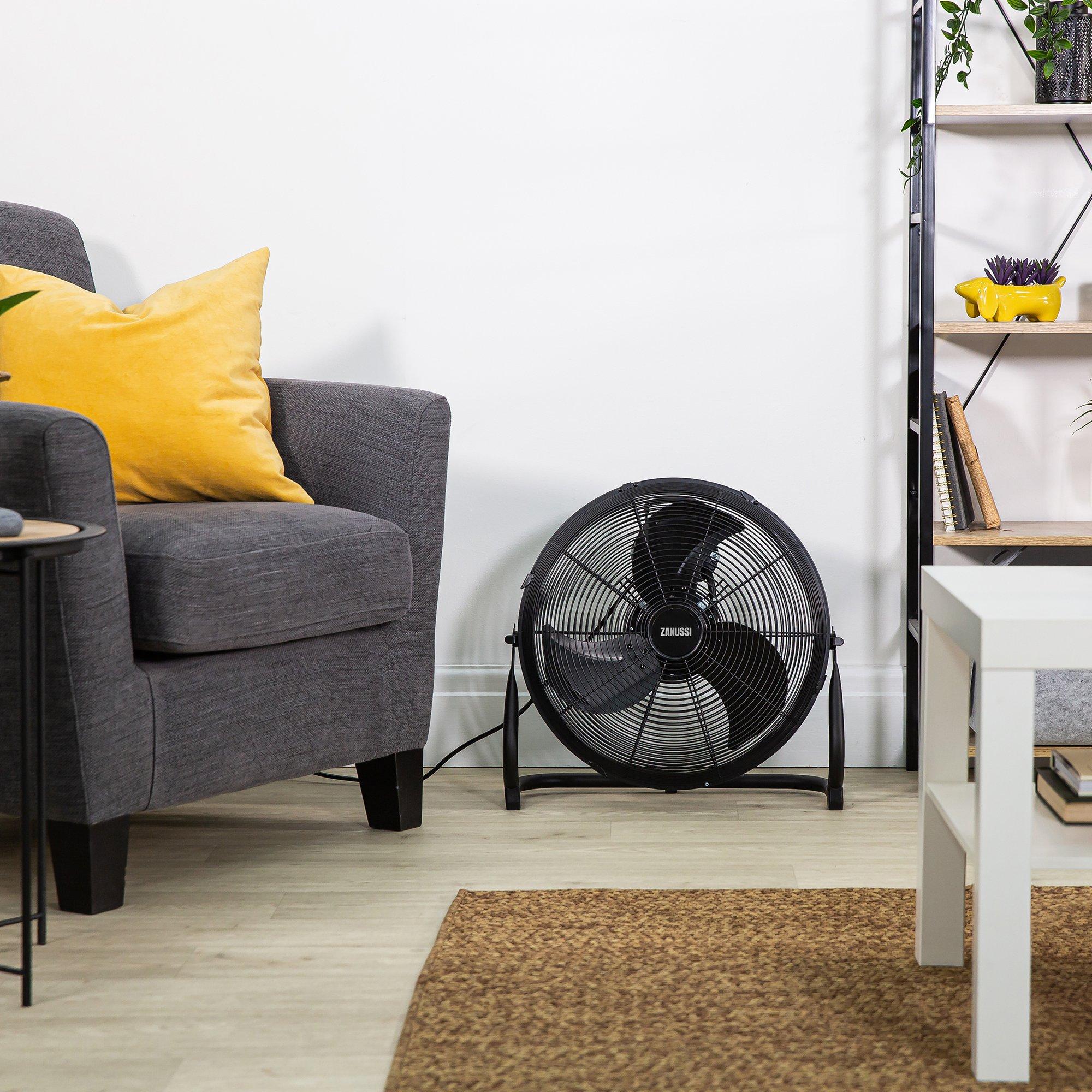 Black - Zanussi - ZNGF1621B 16” Floor Fan in Black - 3