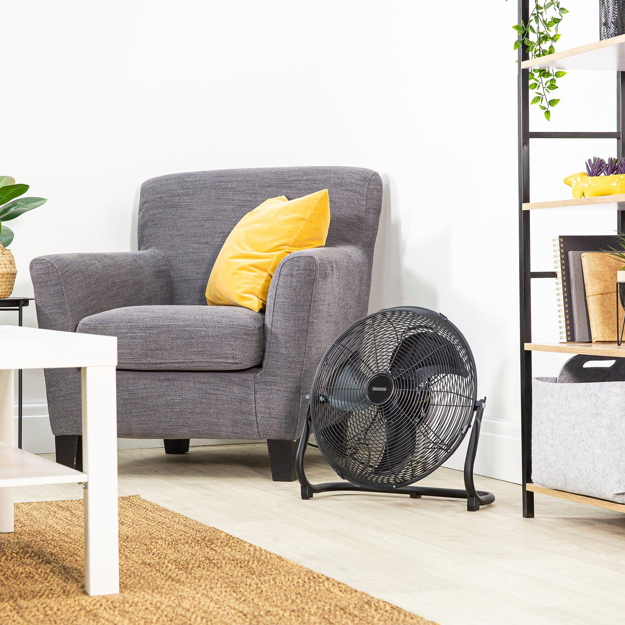 Black - Zanussi - ZNGF1621B 16” Floor Fan in Black - 6