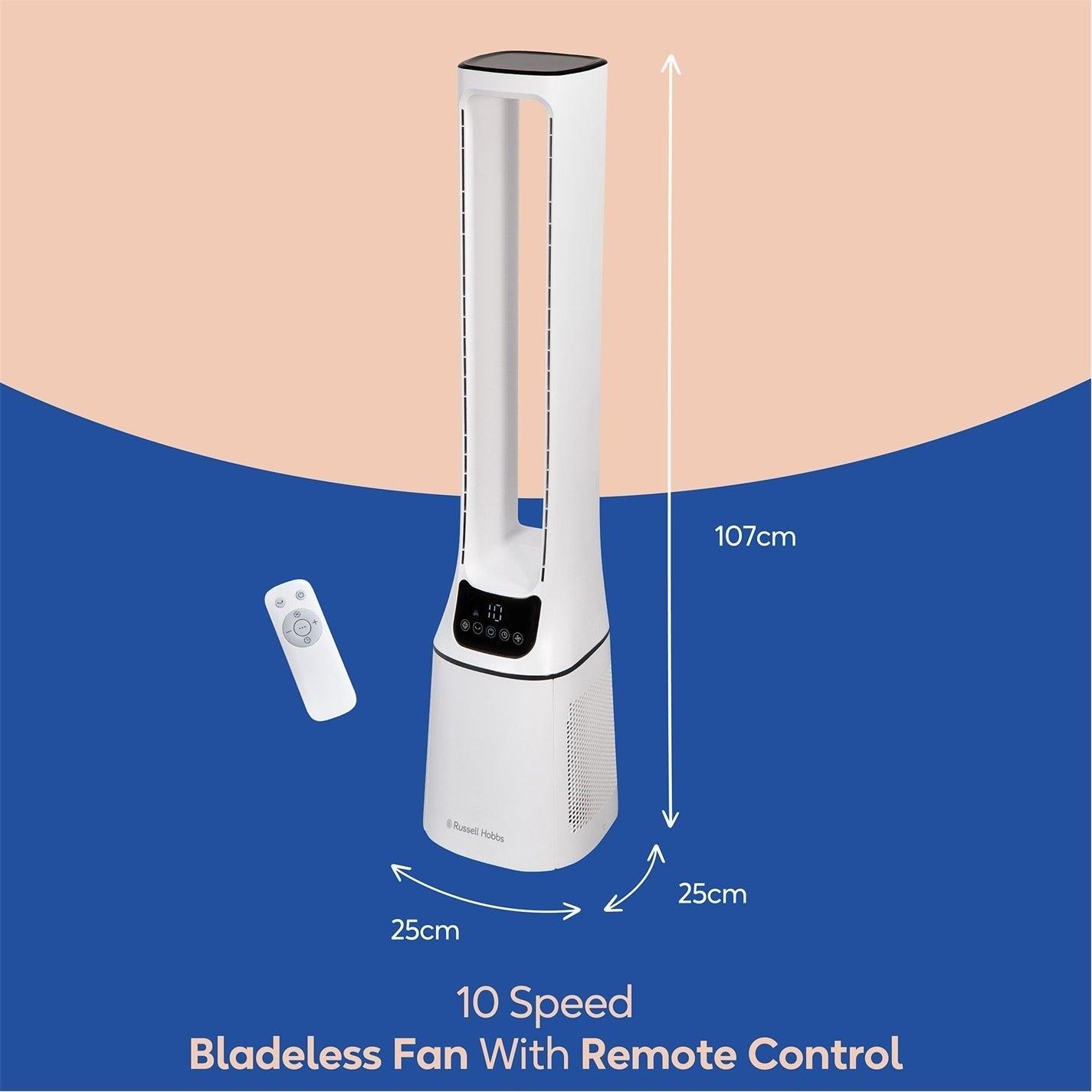 White - Russell Hobbs - RHBLDL12 10 Speed Bladeless Fan in White - 2