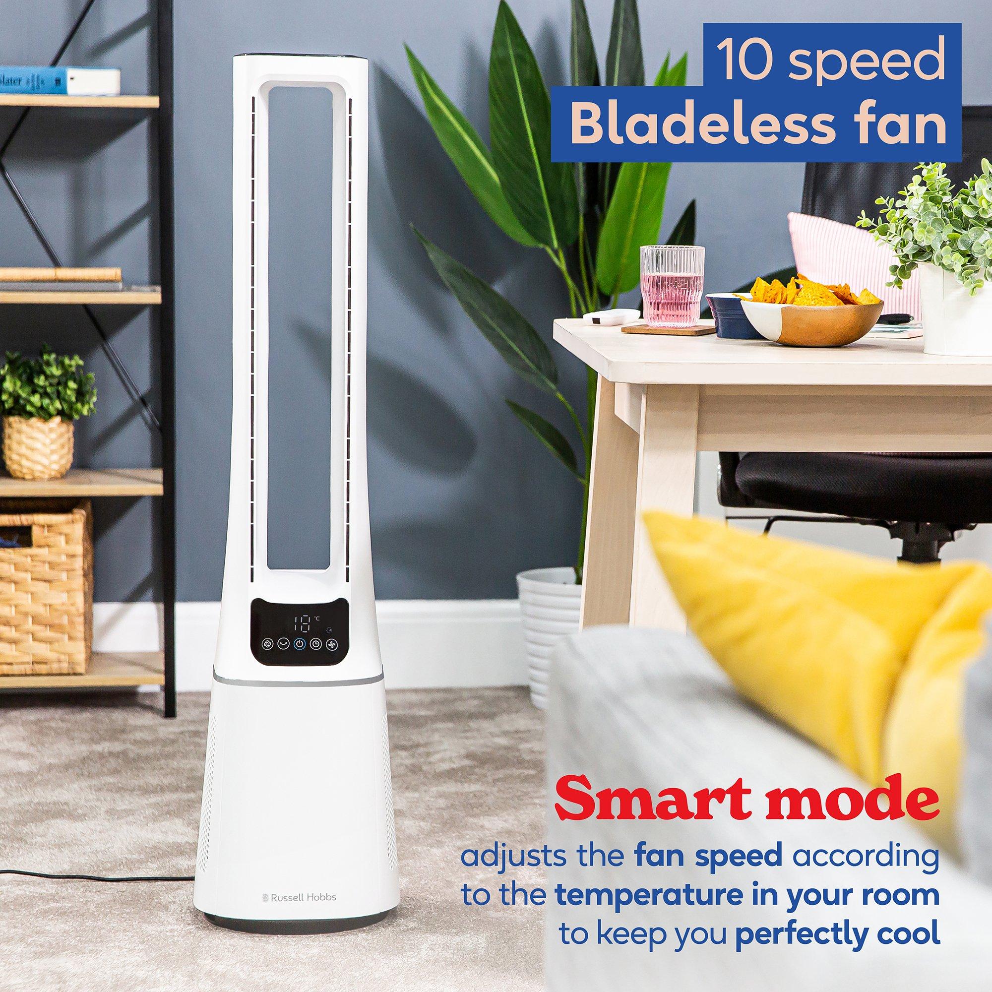 White - Russell Hobbs - RHBLDL12 10 Speed Bladeless Fan in White - 3