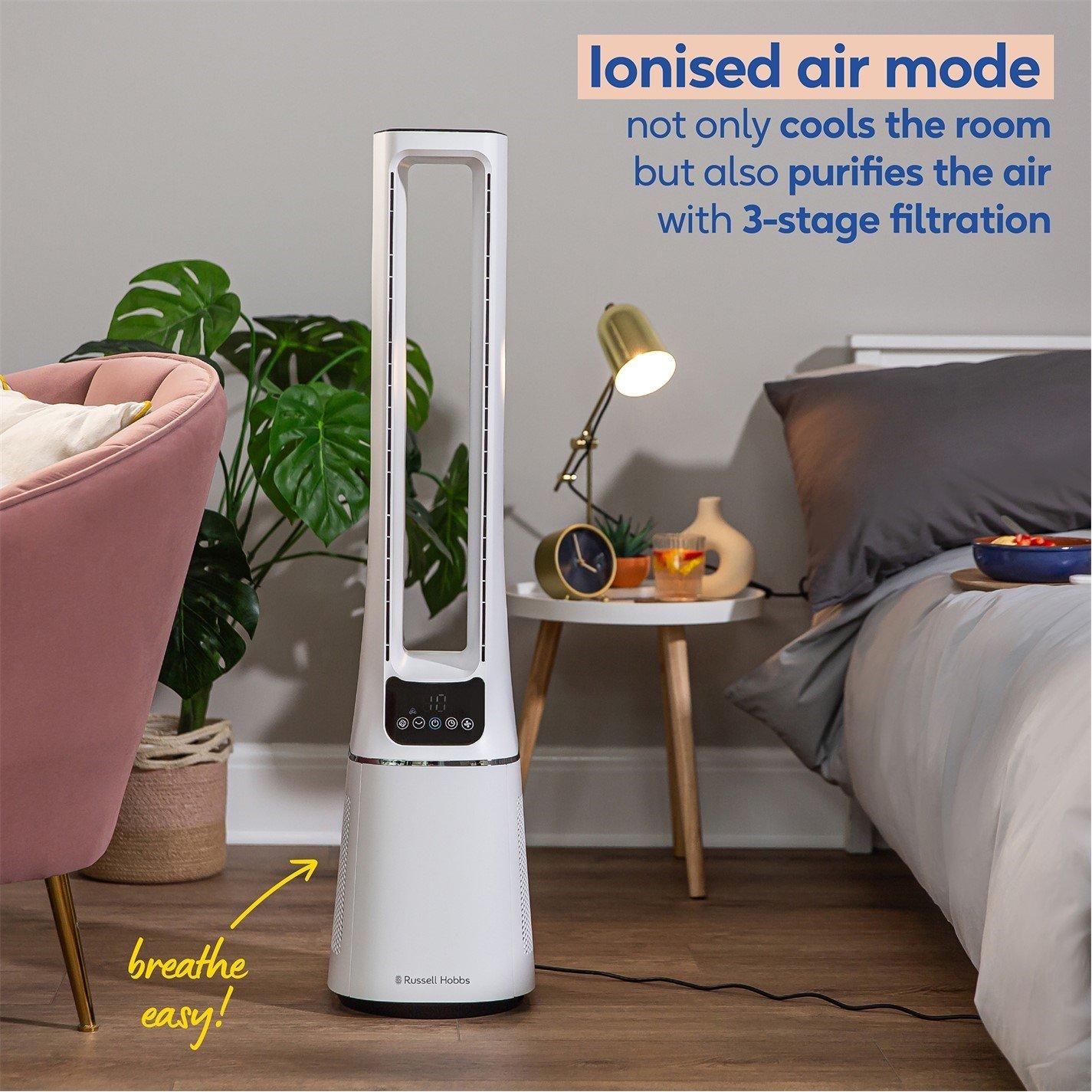 White - Russell Hobbs - RHBLDL12 10 Speed Bladeless Fan in White - 6