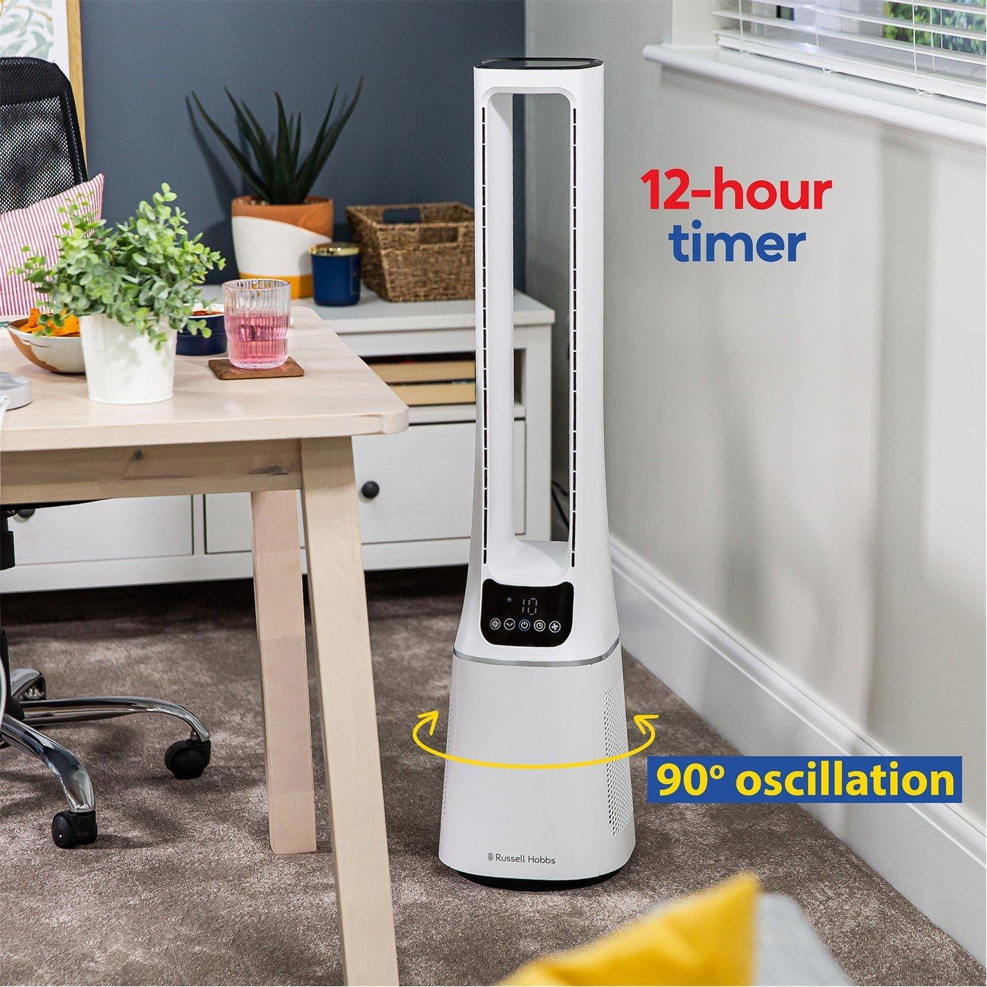 White - Russell Hobbs - RHBLDL12 10 Speed Bladeless Fan in White - 7